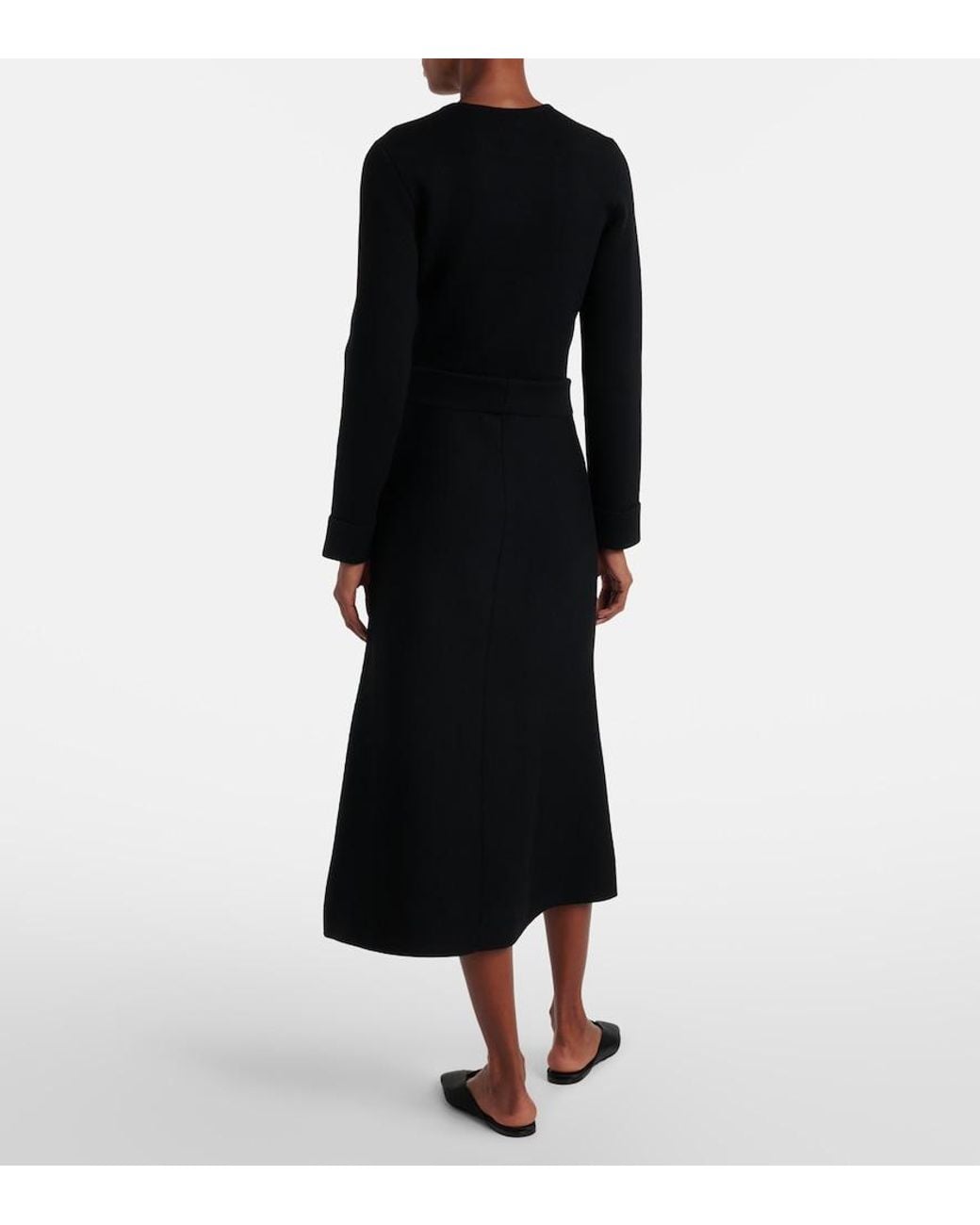 Dorothee Schumacher Black Sharp Ambition Wool-Blend Midi Skirt