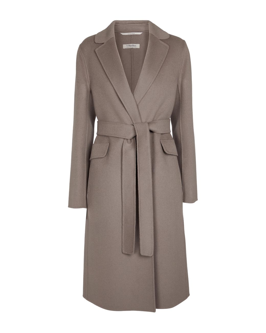 Max Mara Polly Belted Virgin Wool Coat in Gray | Lyst
