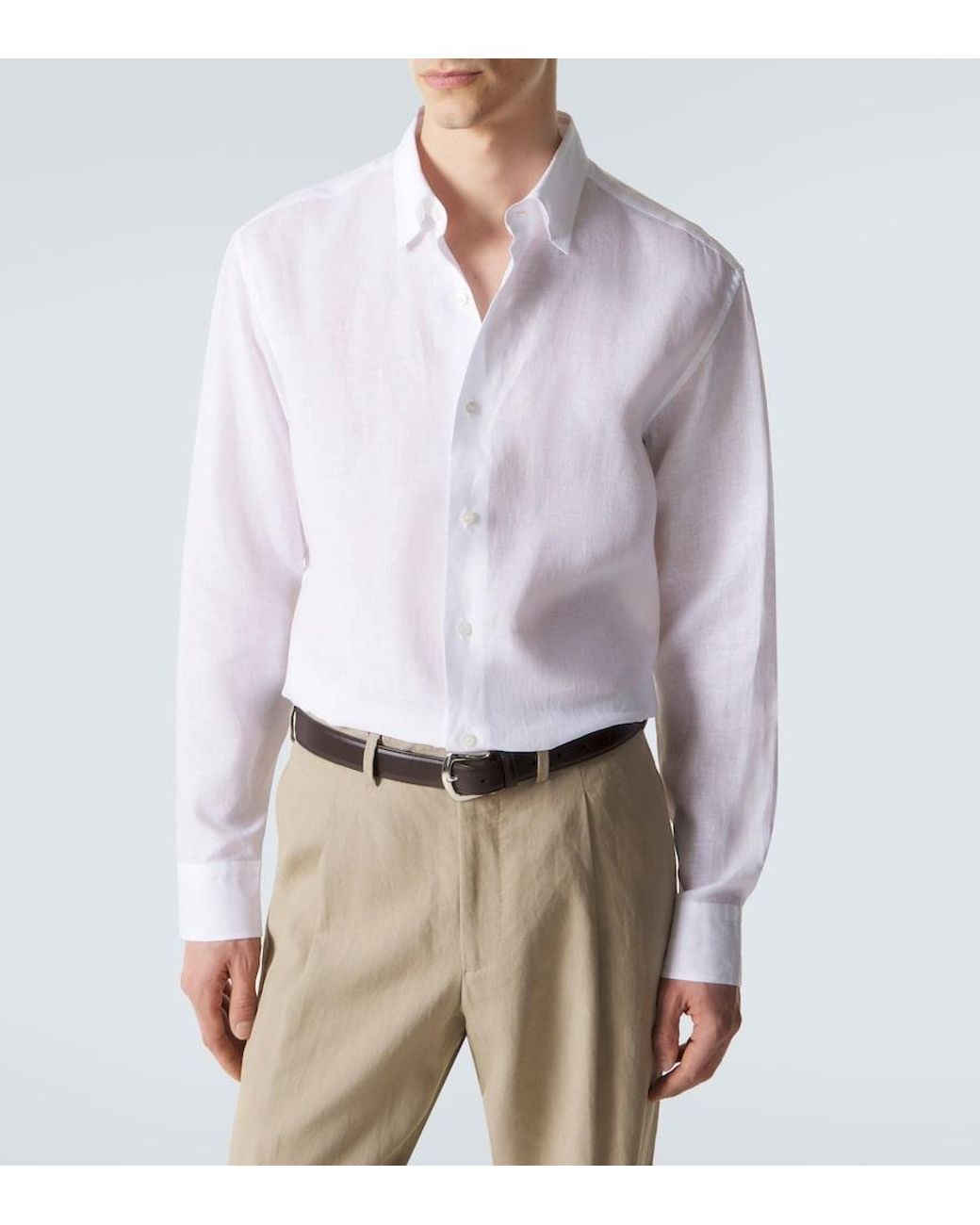 Brioni White Linen Shirt for men