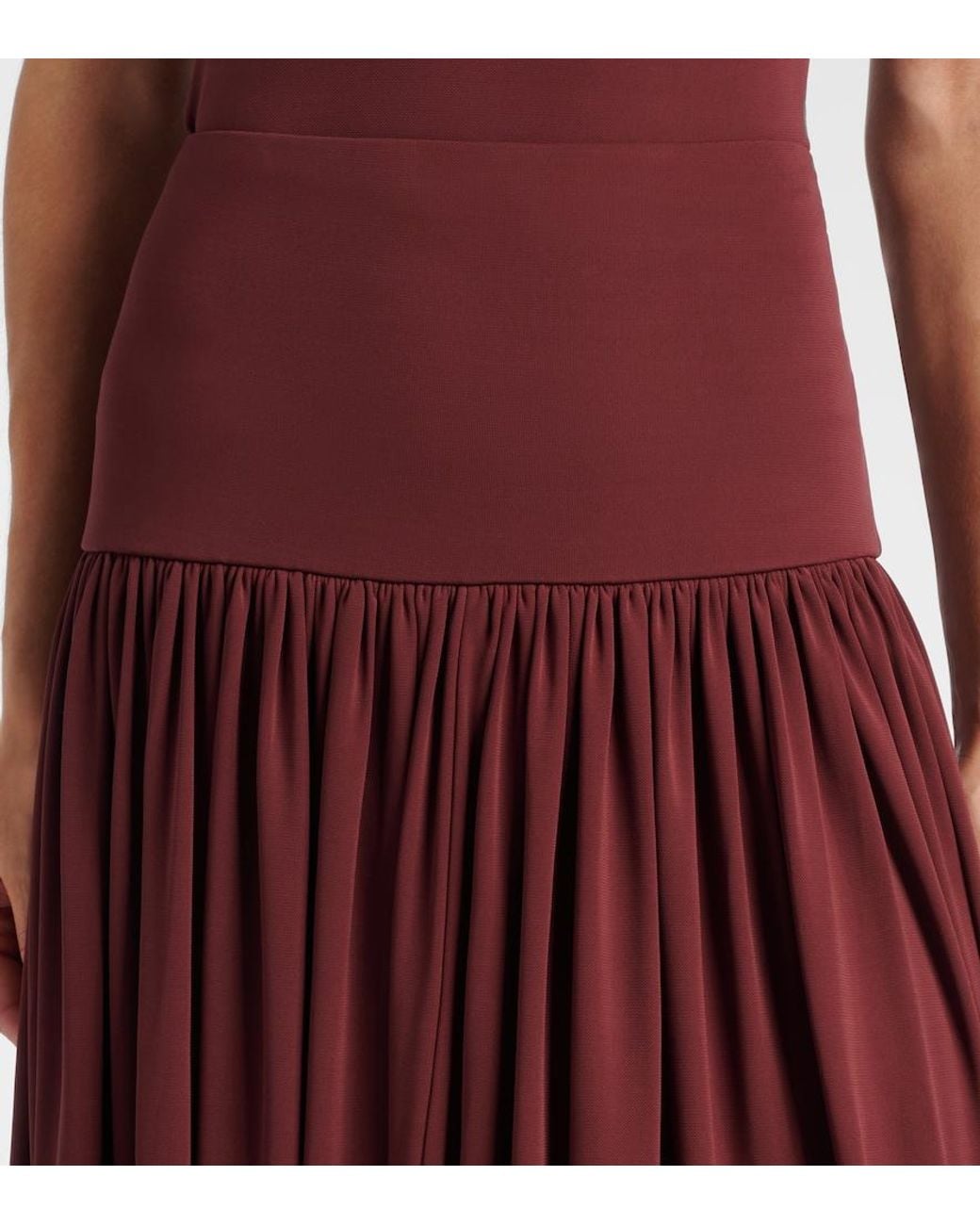 AYA MUSE Purple Gathered Jersey Maxi Skirt