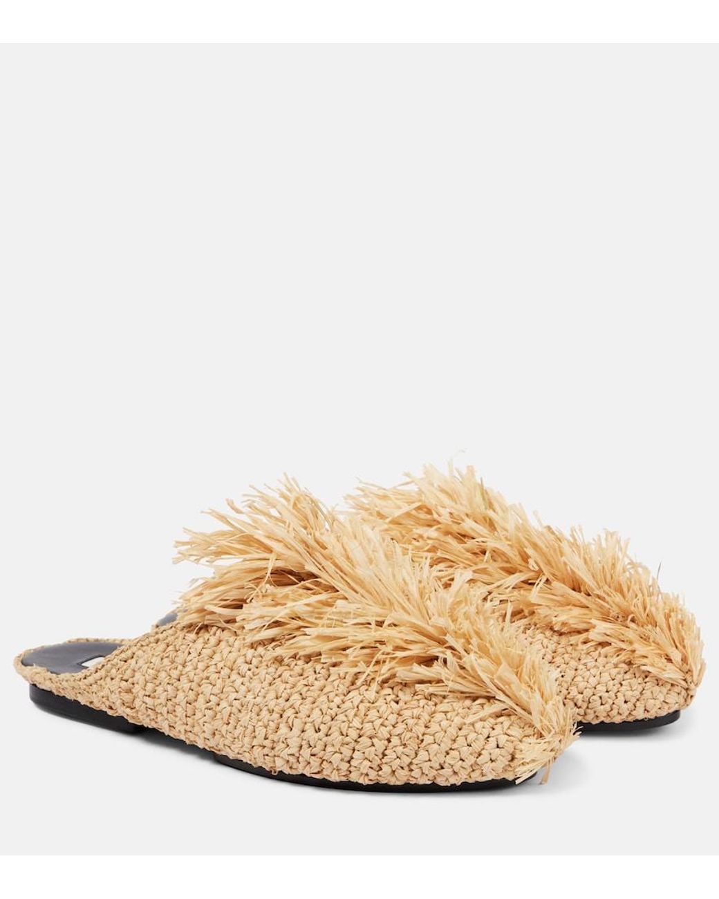 Mules En Raphia Jil Sander en coloris Natural