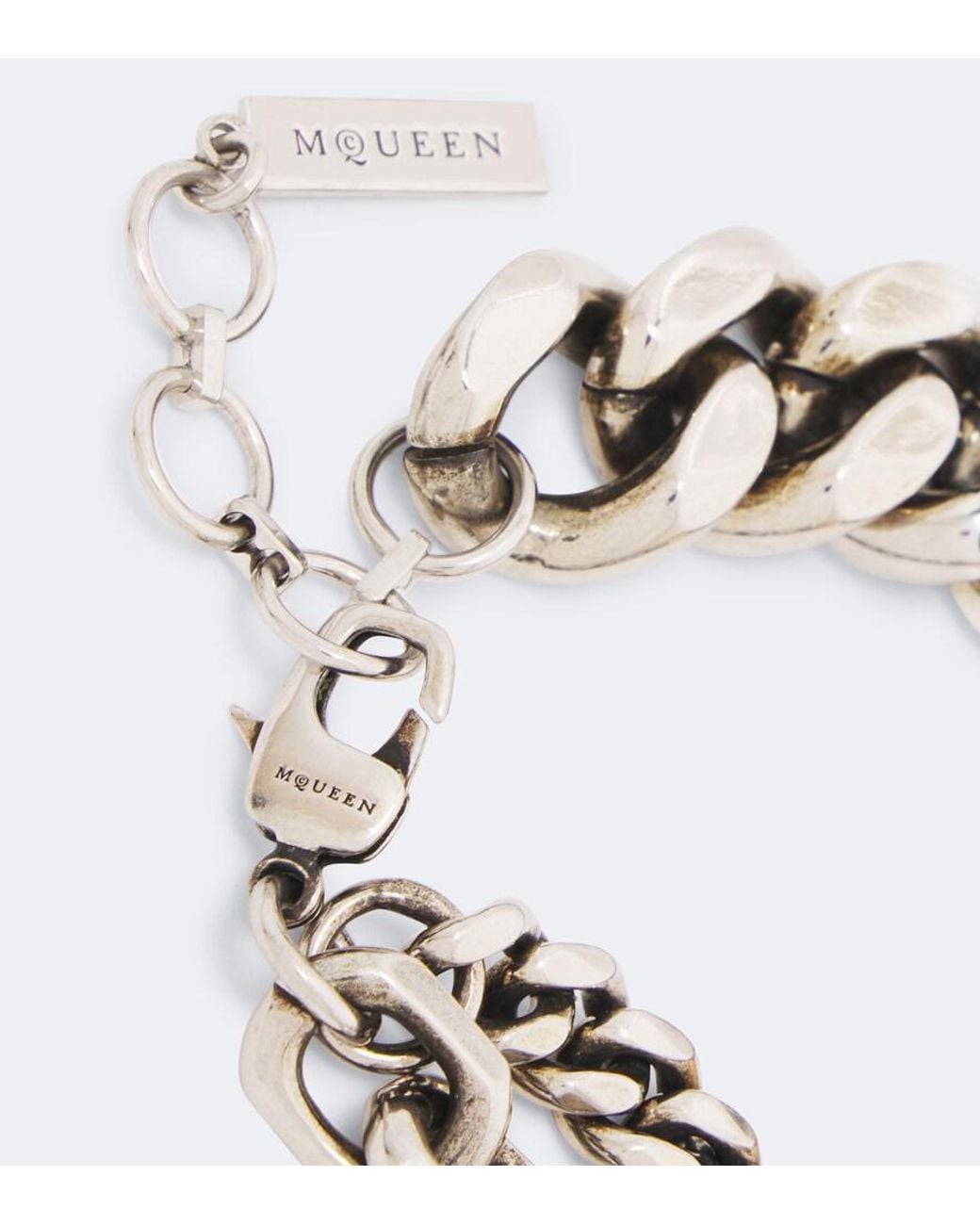 McQueen Metallic Skull Chain Bracelet