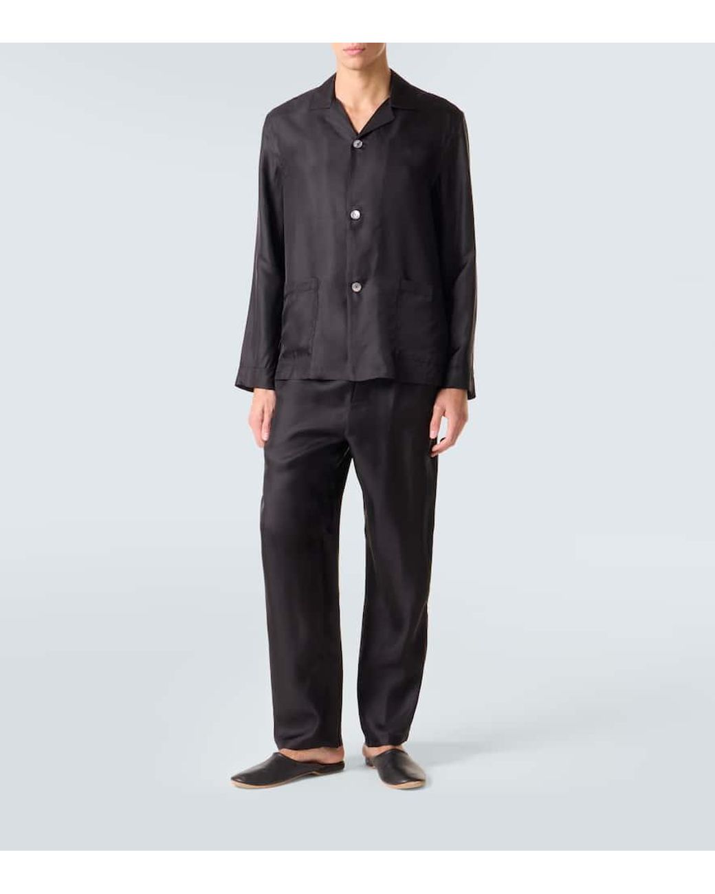 Zegna Black Silk Pajamas for men