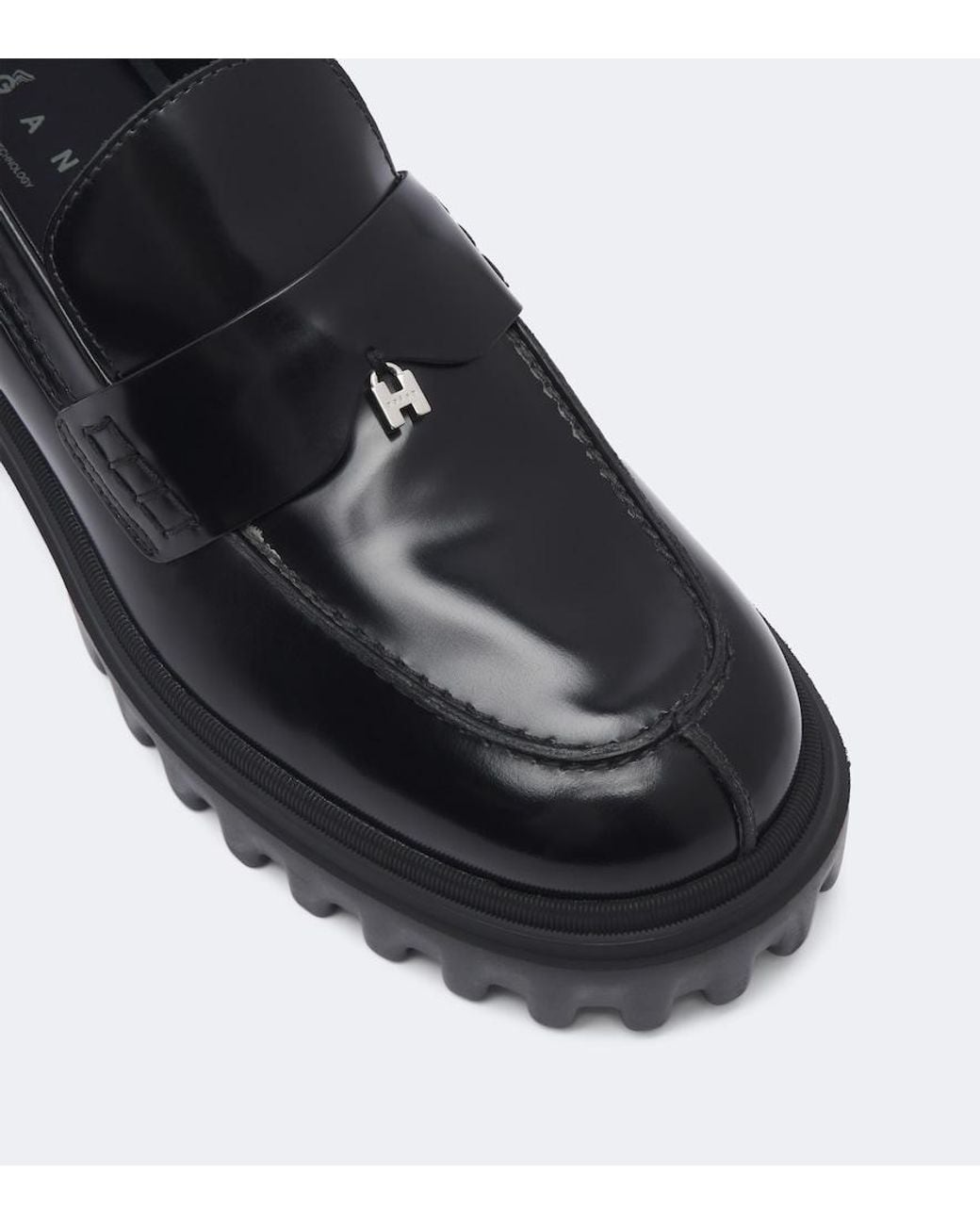 Hogan Black H700 Leather Loafers