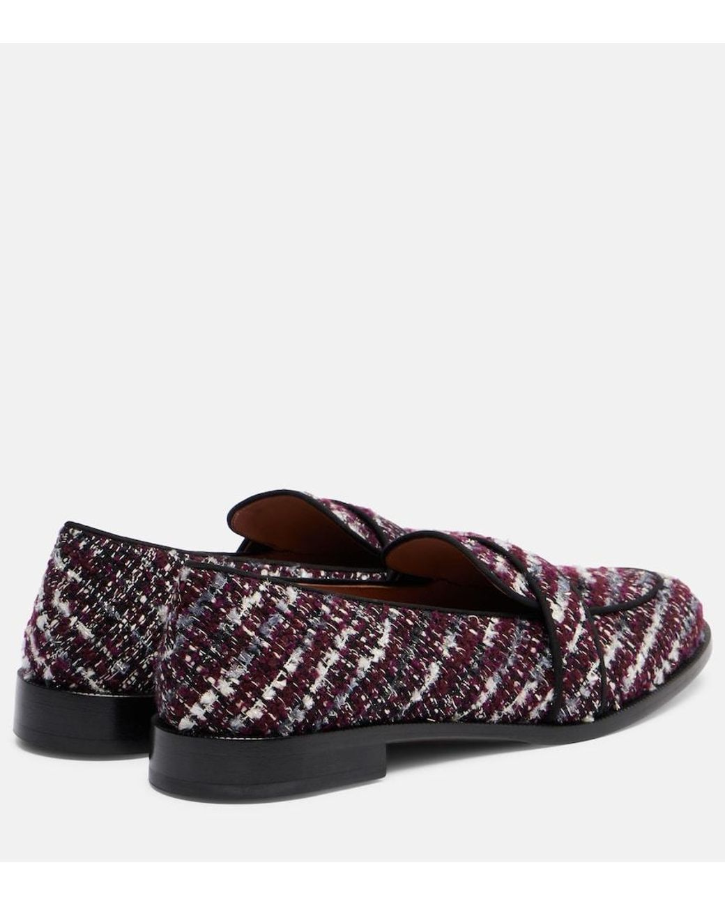 Aquazzura Brown Martin Tweed Loafers