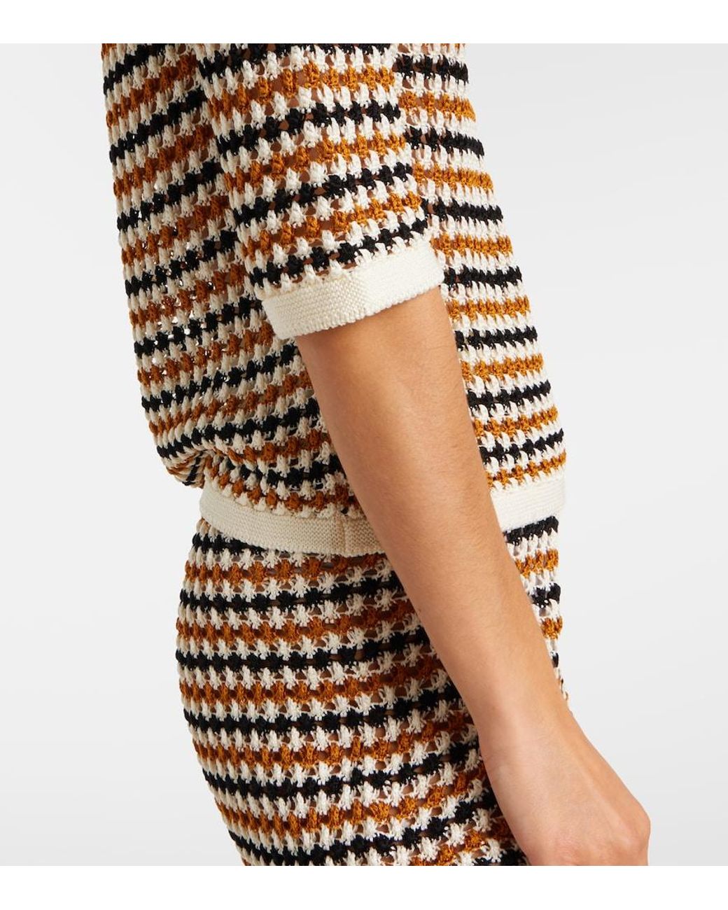 Eres Multicolor Comeback Open-Knit Cotton-Blend Polo Shirt