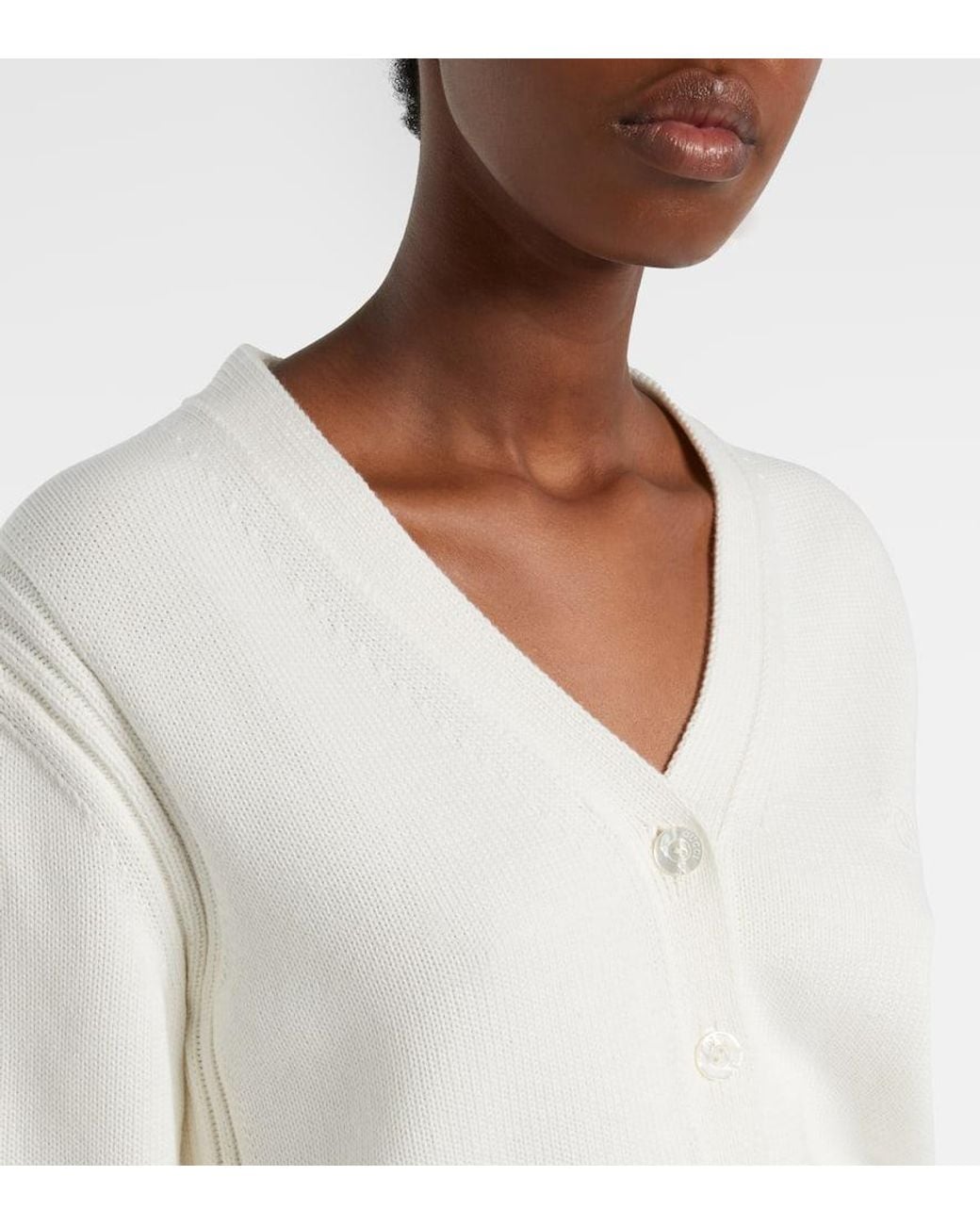 Gucci White Cardigan Gg Aus Baumwolle