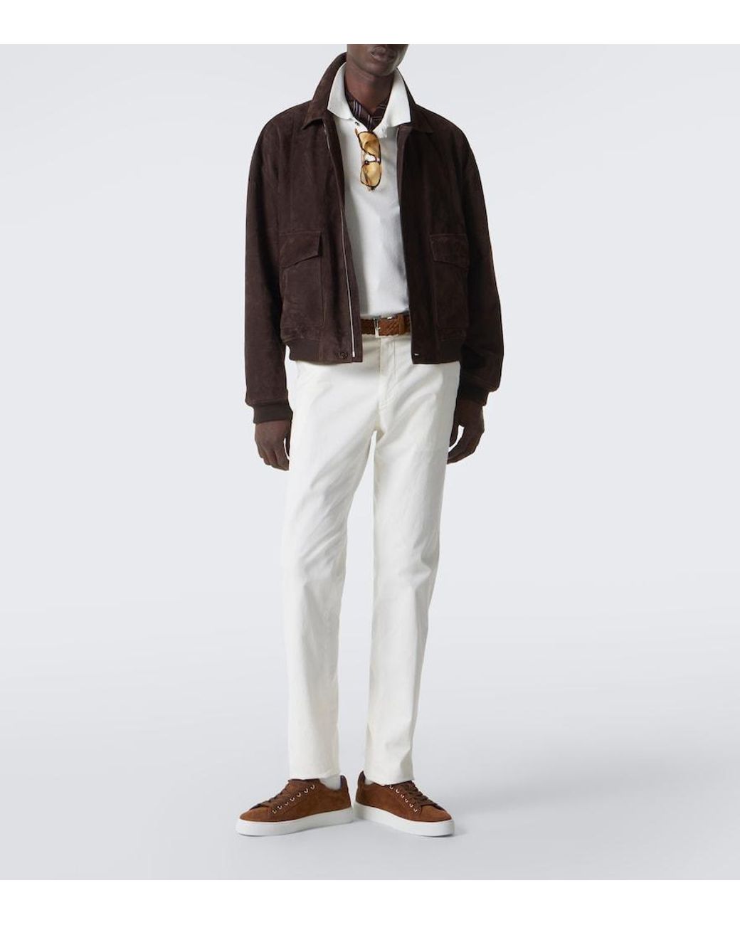 Ralph Lauren Brown Suede Sneakers for men