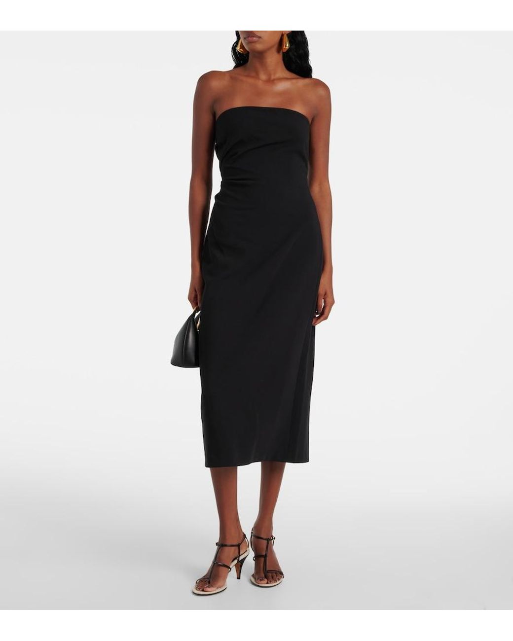 Vince Blue Strapless Midi Dress