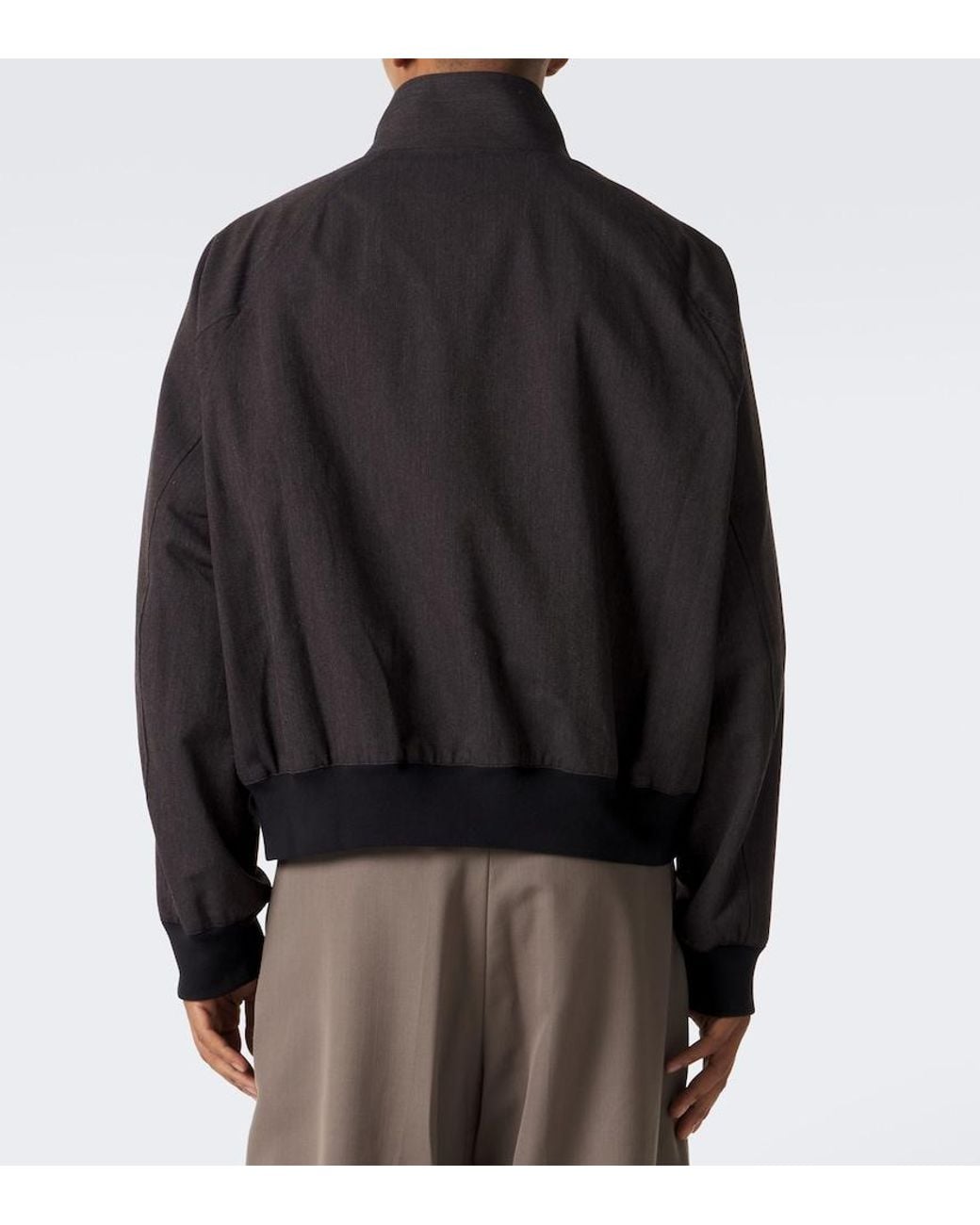 Studio Nicholson Black Over Cotton And Wool Bomber Jacket for men