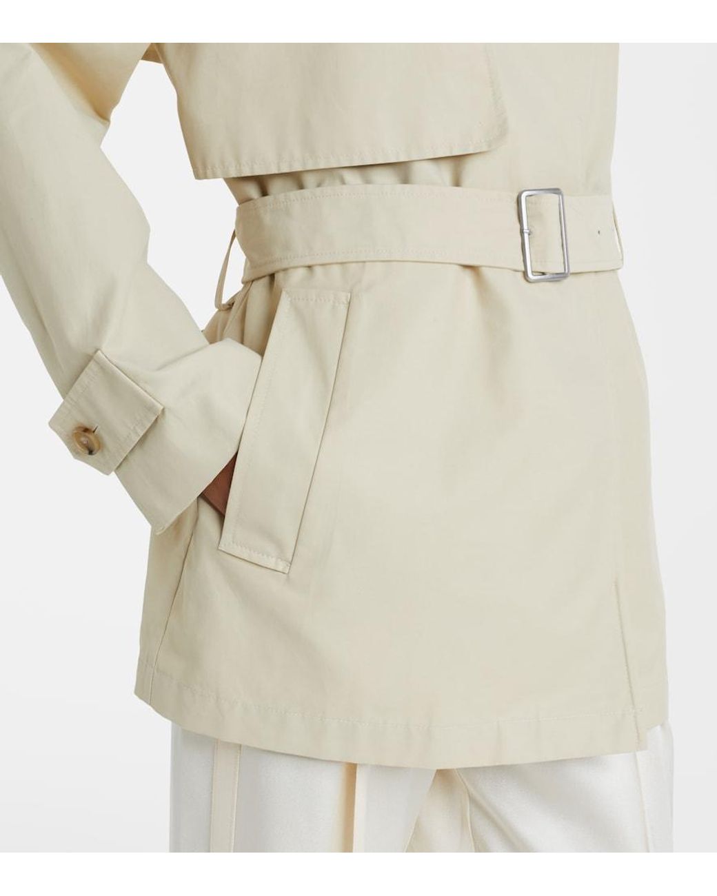 Vince Natural Cotton-Blend Cropped Trench Coat