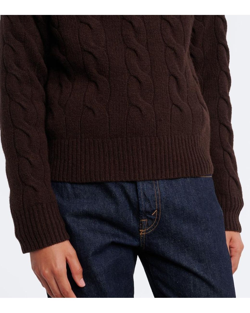 Polo Ralph Lauren Black Cable-Knit Wool And Cashmere Sweater