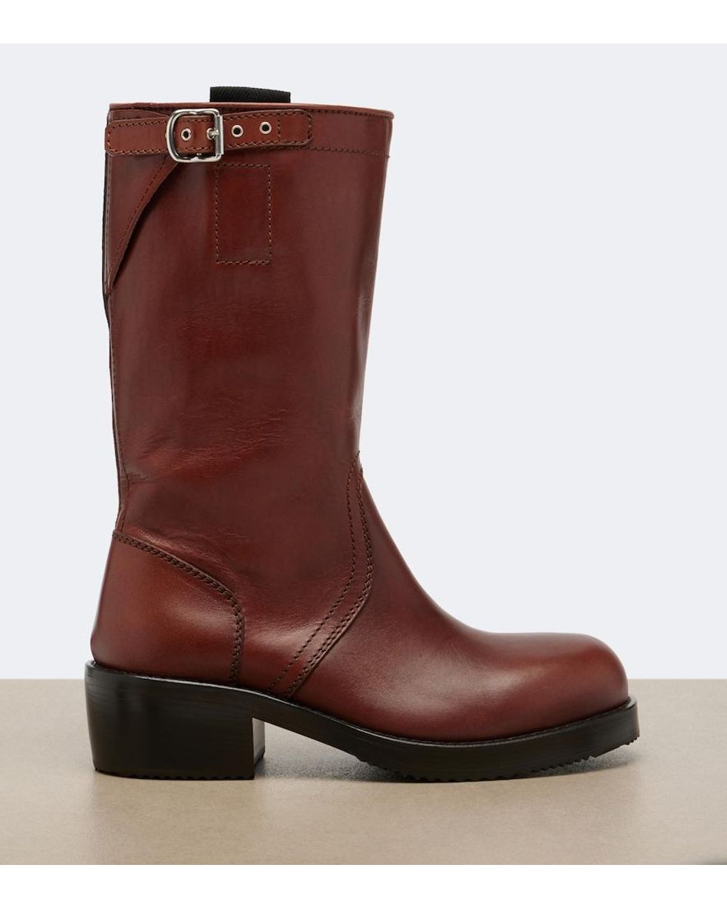 Dries Van Noten Brown Leather Biker Boots