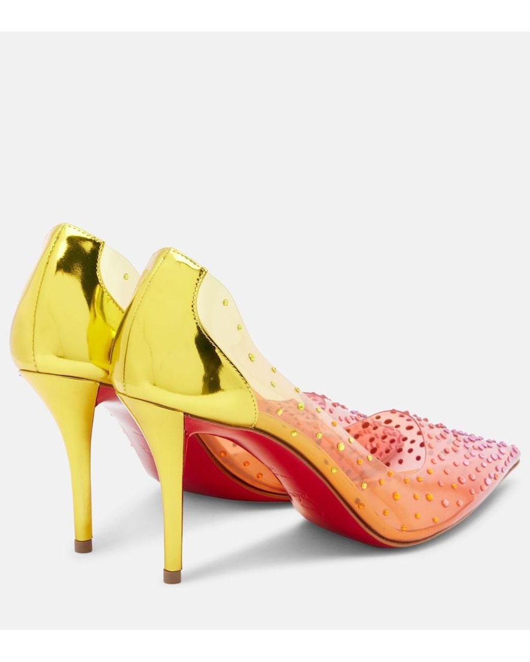 Christian Louboutin Yellow Miss Z Degrastrass 100 Heeled Courts