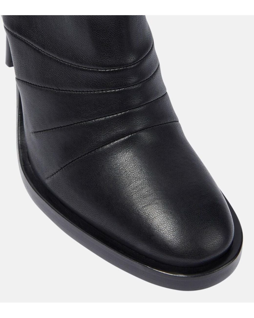 Ann Demeulemeester Black Adna Over-The-Knee Leather Boots