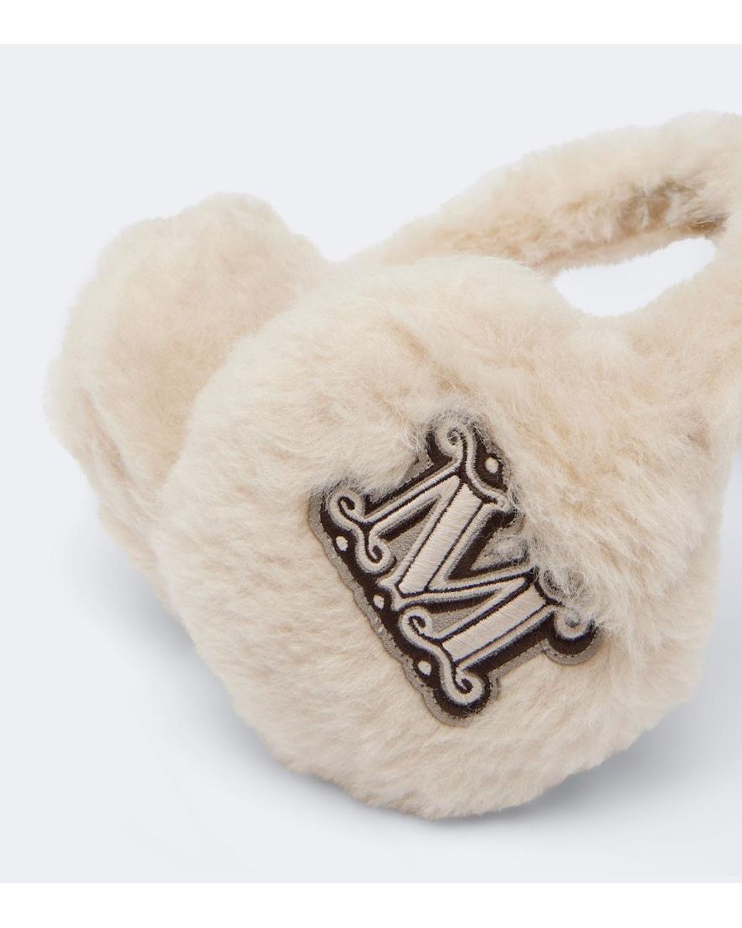Max Mara White Alpaca, Wool, And Silk Teddy Earmuffs