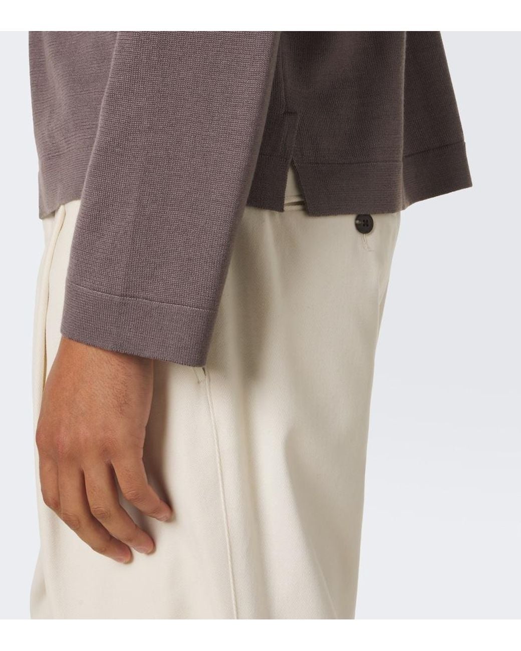 STÒFFA Brown Wool And Silk T-Shirt for men