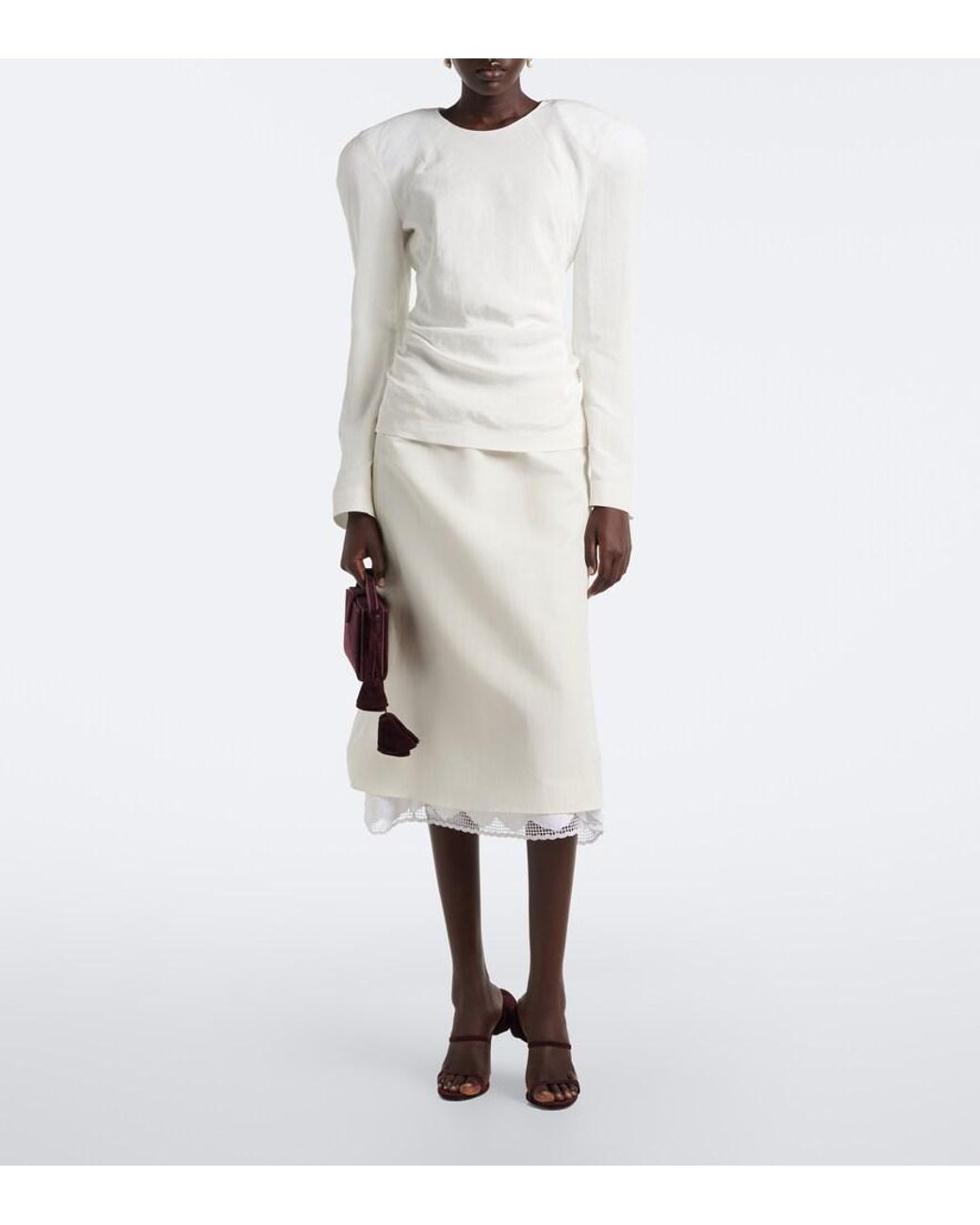 Magda Butrym White Draped Top