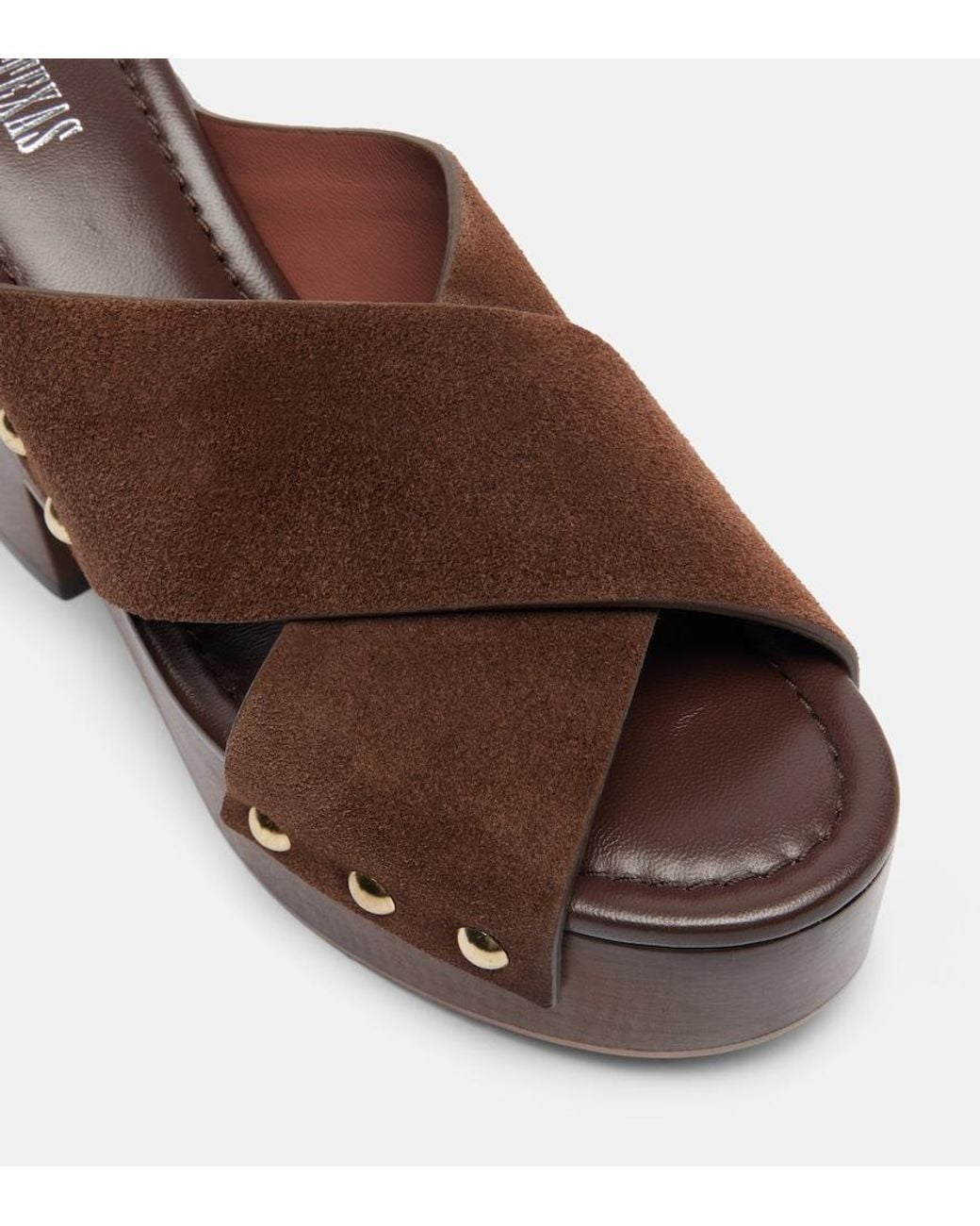 Paris Texas Brown Marisol Suede Platform Mules