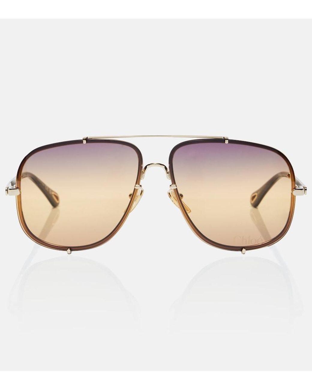 Chloé Brown Aviator Sunglasses