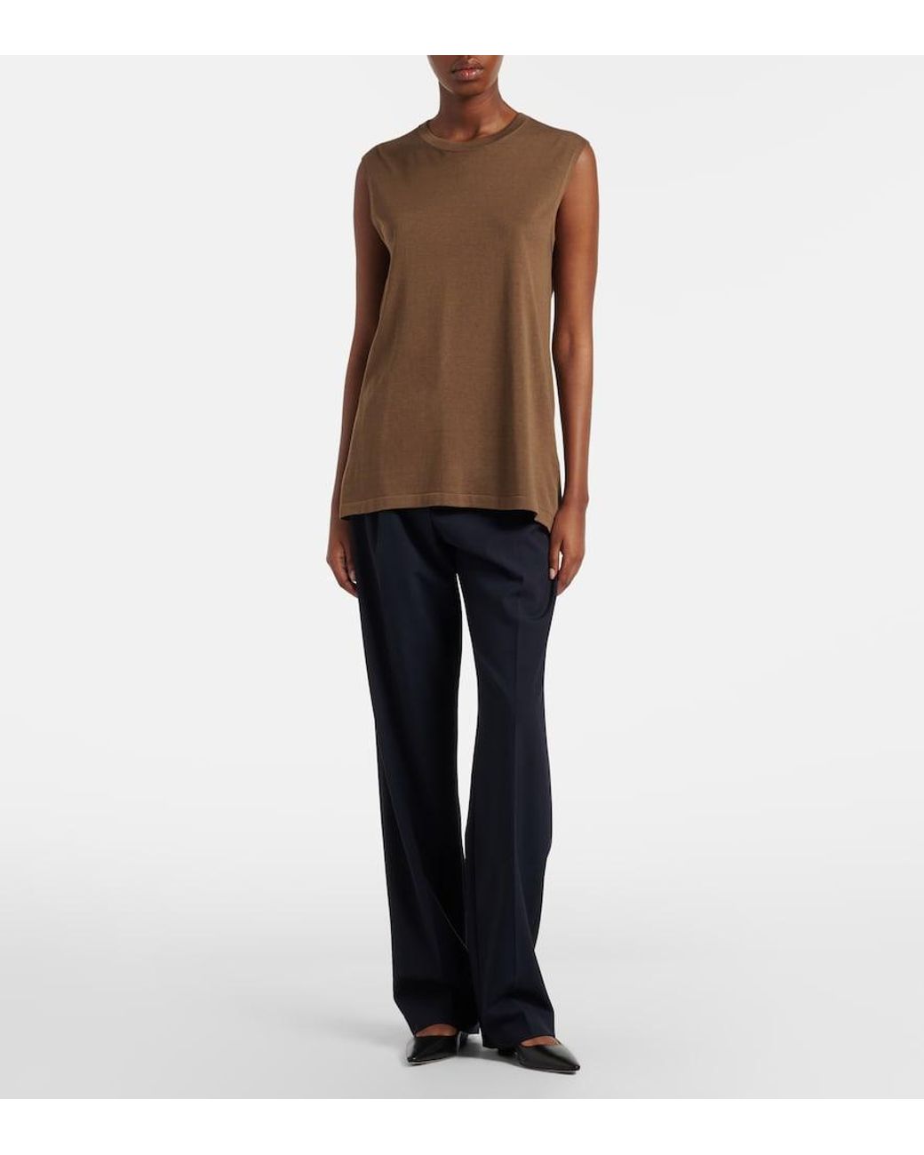 The Row Brown Omima Silk Top