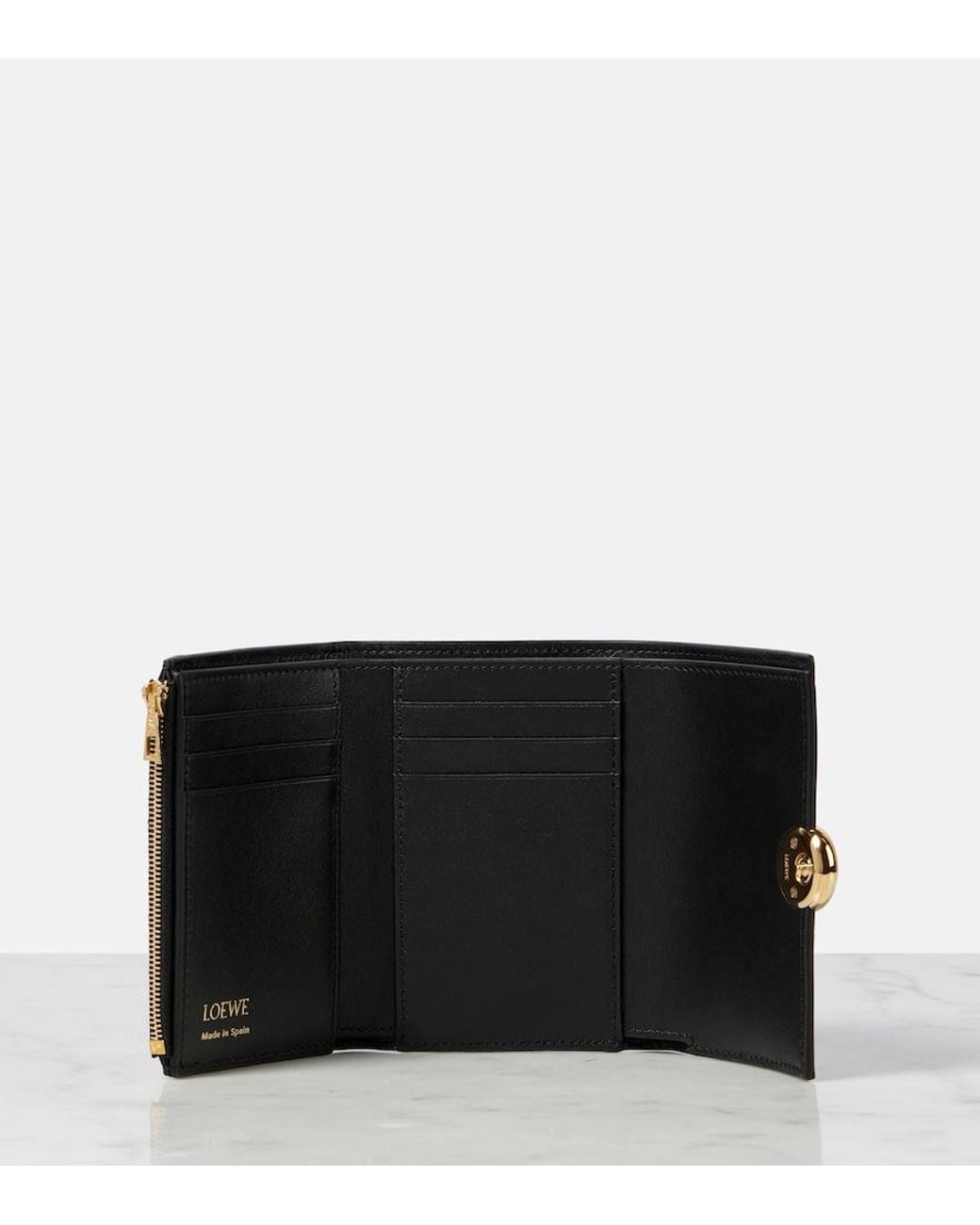 Loewe Black Pebble Leather Wallet