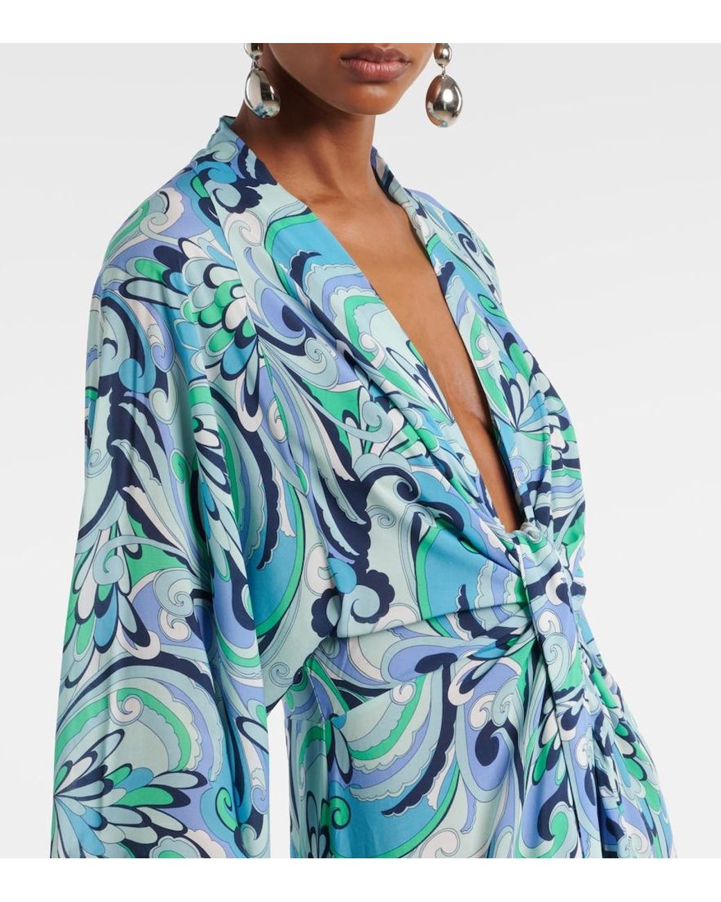 Melissa Odabash Blue Eloise Printed Maxi Dress