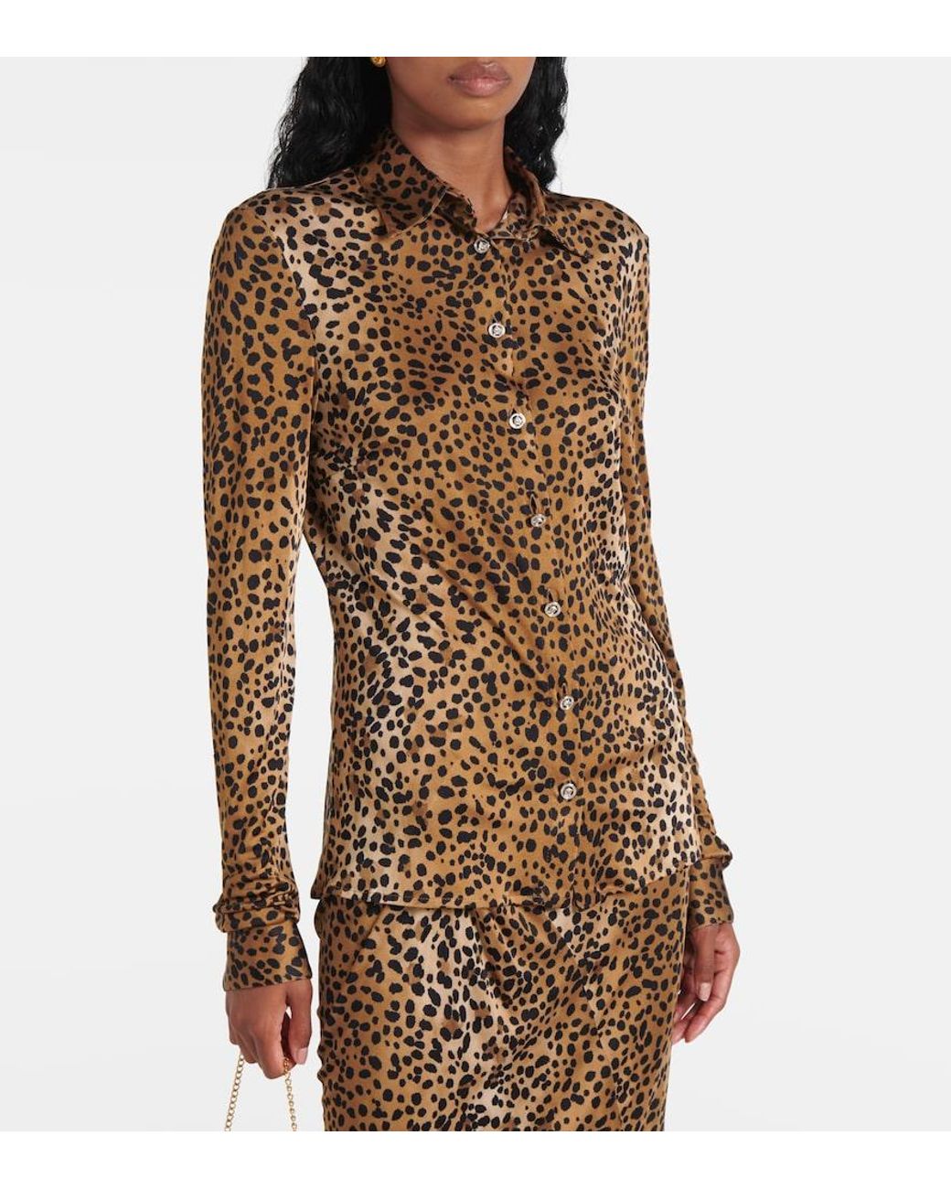 Versace Brown Leopard-Print Shirt