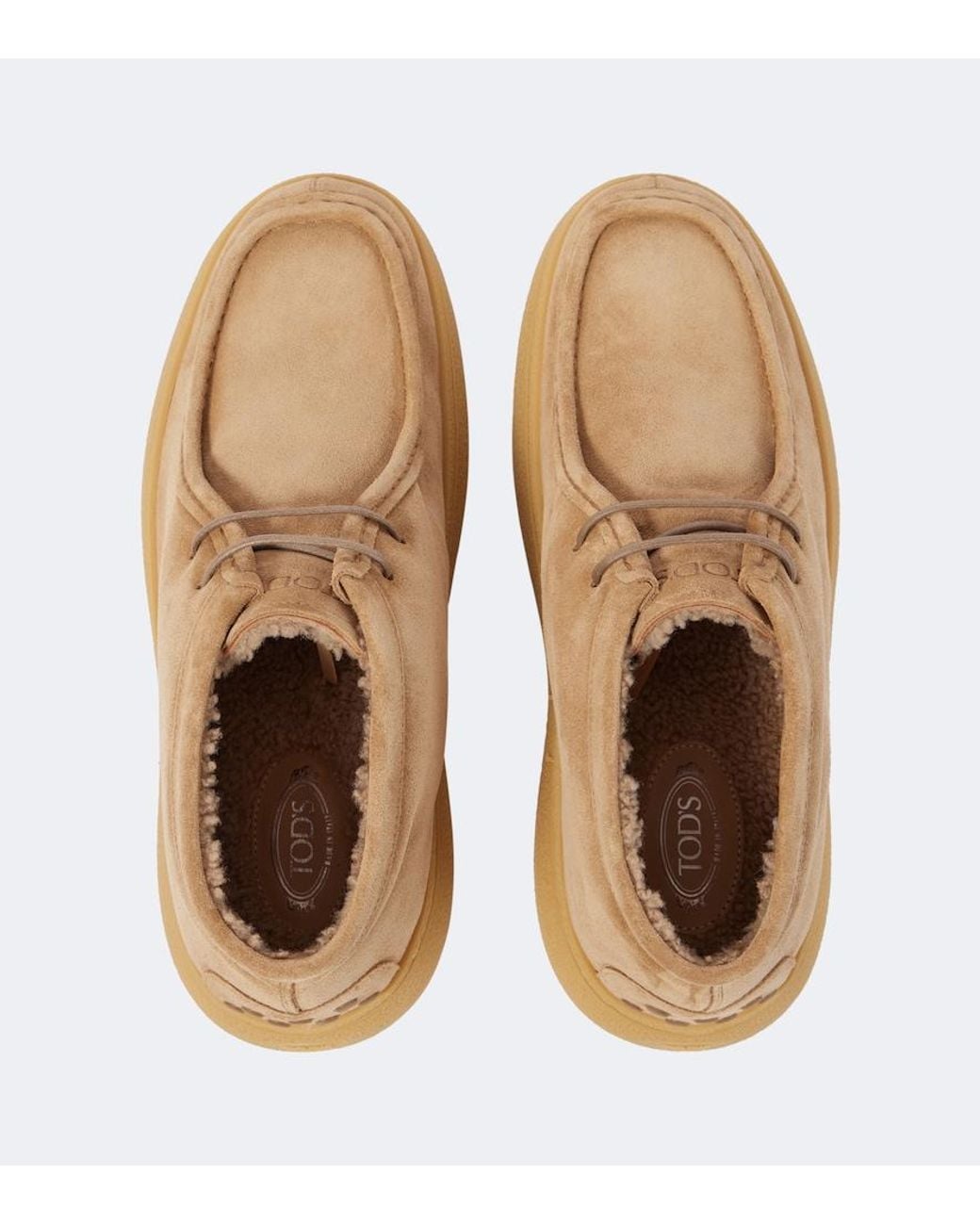 Tod's Natural Suede Lace-Up Boots for men