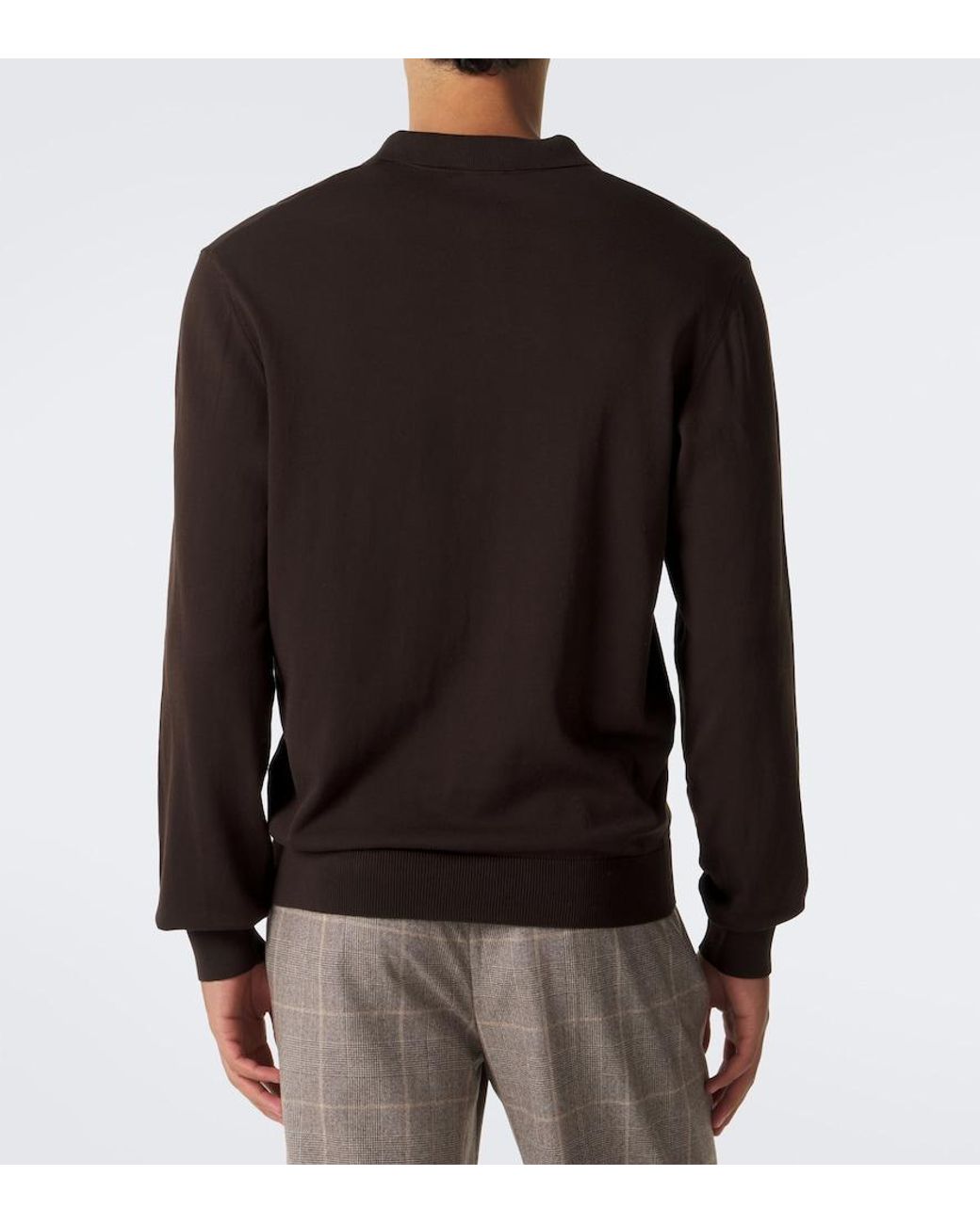 Rubinacci Black Cotton Polo Sweater for men