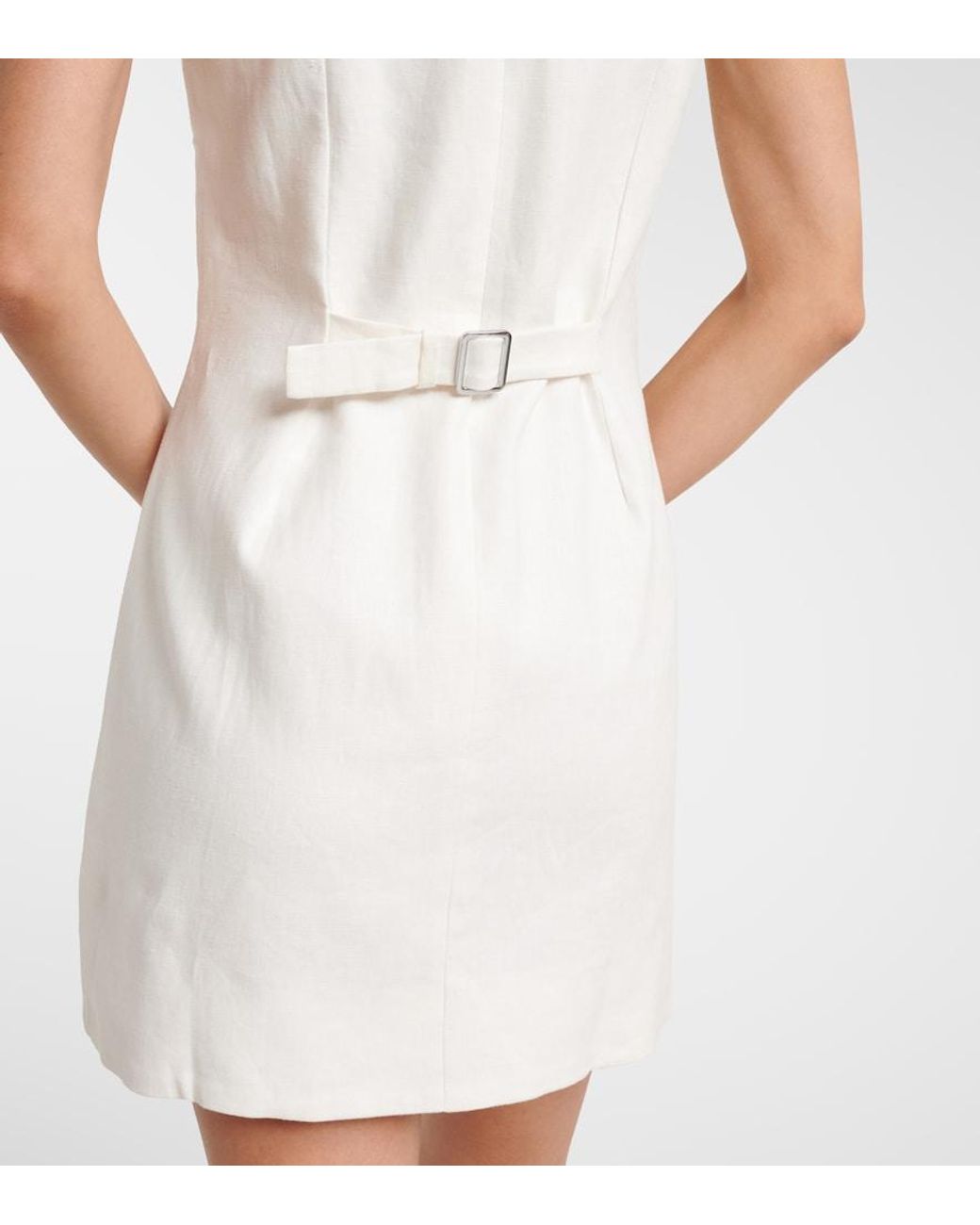 Faithfull The Brand White Jaques Linen Minidress