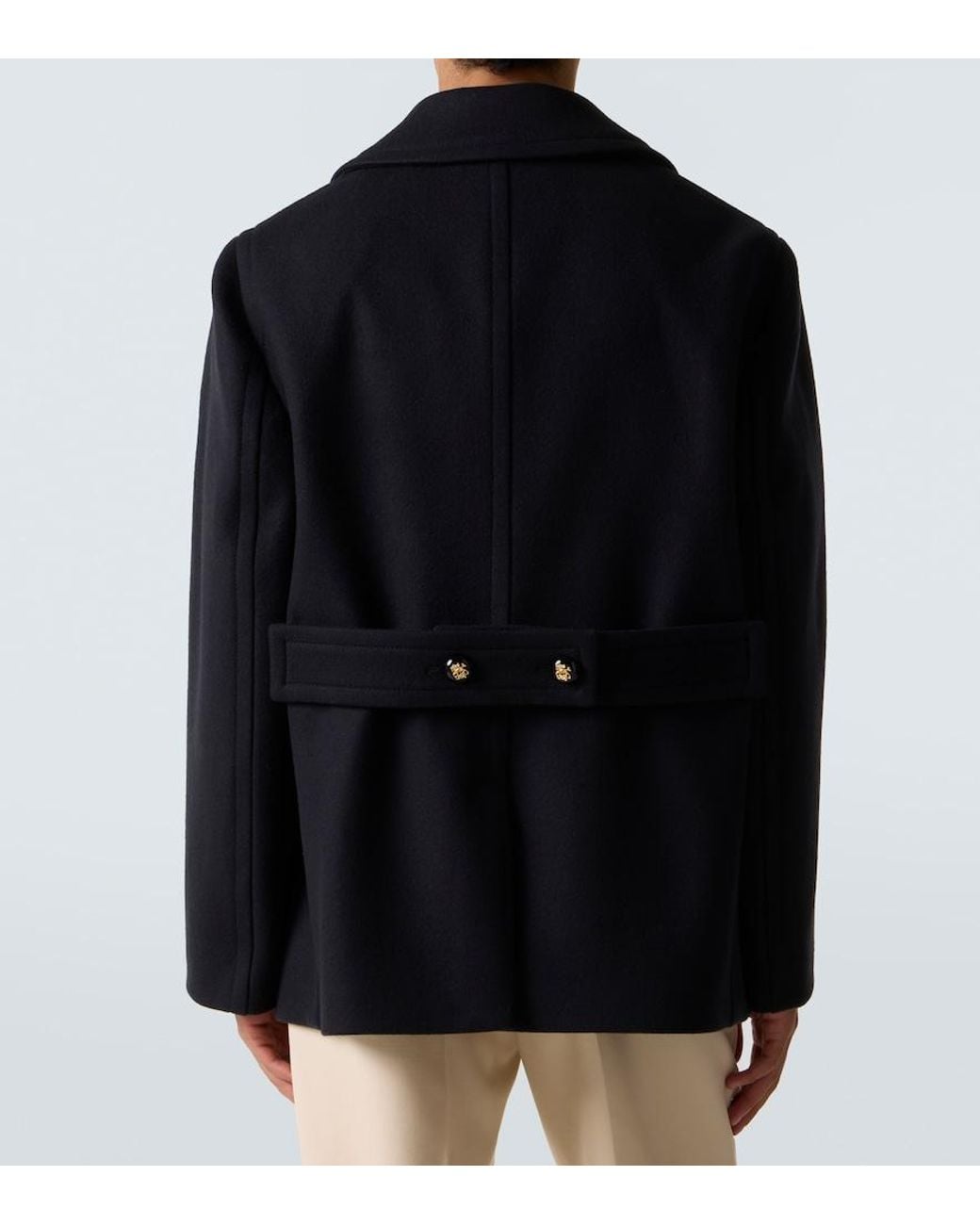 Valentino Garavani Black Double-Breasted Virgin Wool Jacket for men