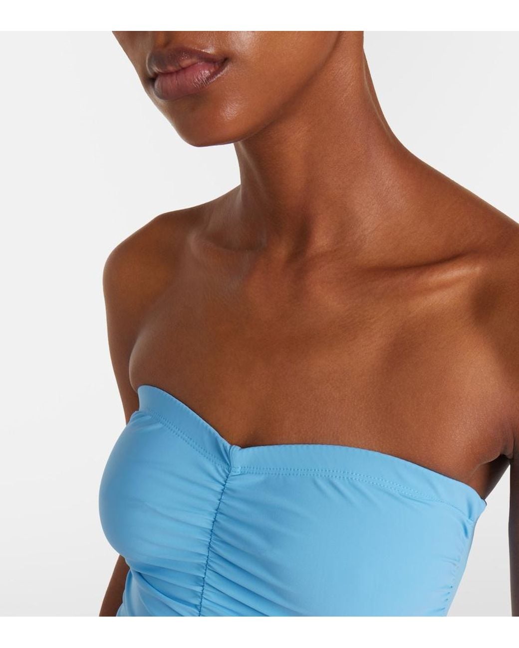 Karla Colletto Blue Basics Ruched Swimsuit
