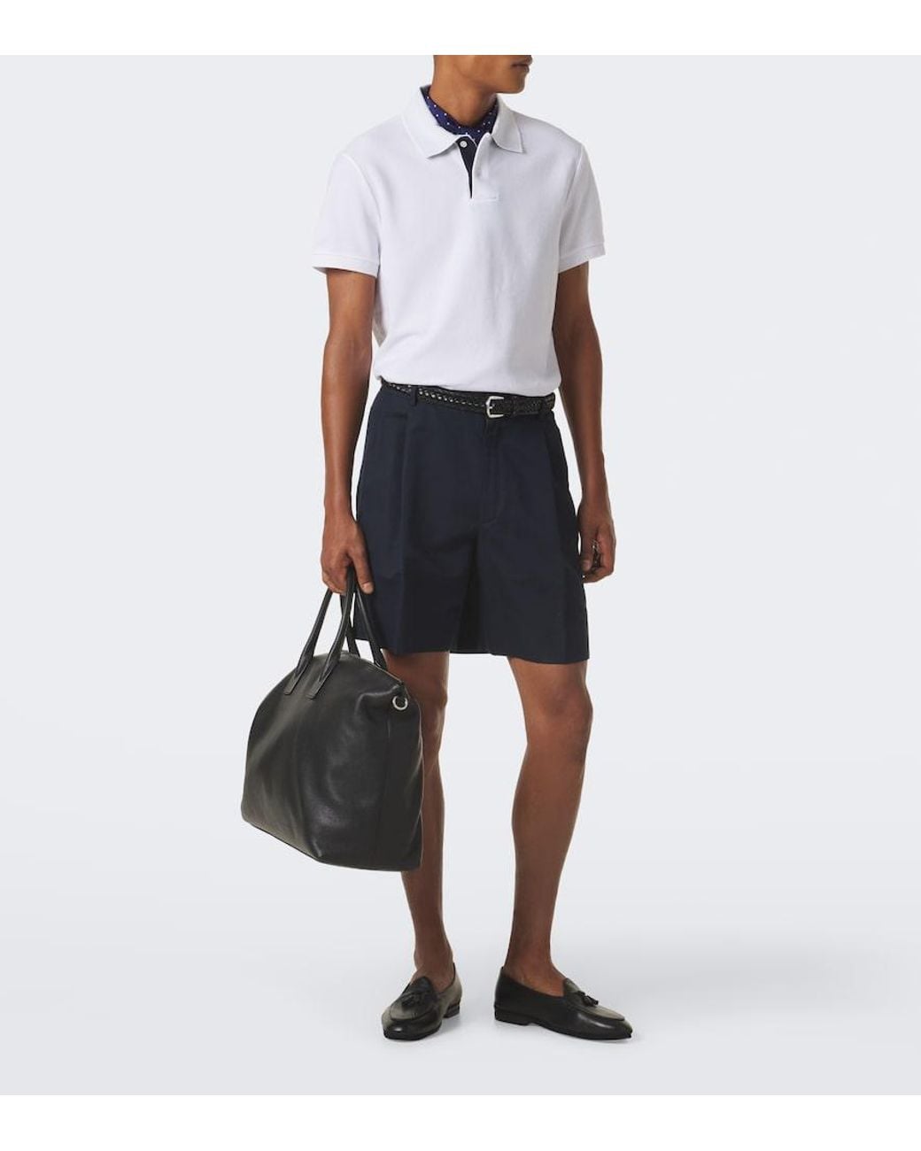 Dunhill White Cotton Pique Polo Shirt for men
