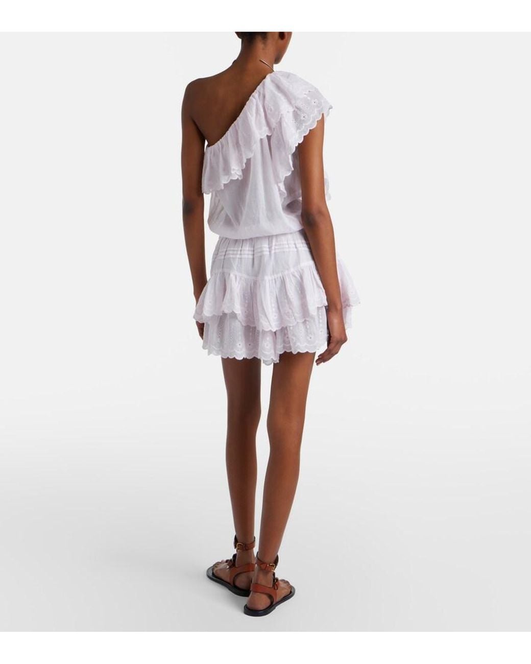 Isabel Marant Pink Lalia Embroidered Ruffled Minidress