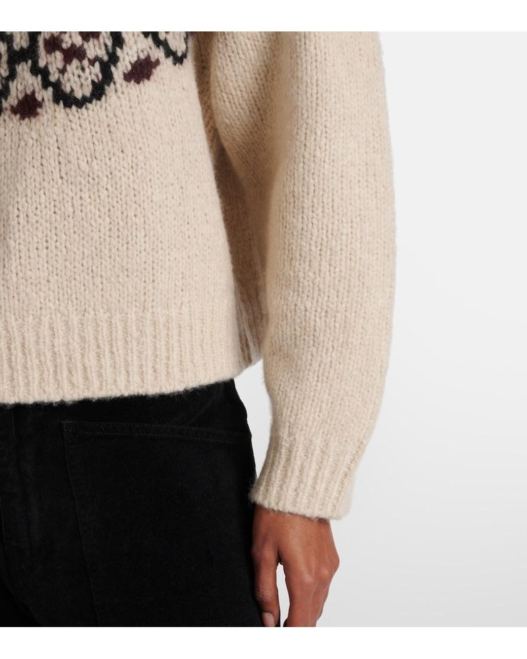 Nili Lotan Natural Chrissy Fair Isle Jacquard Sweater