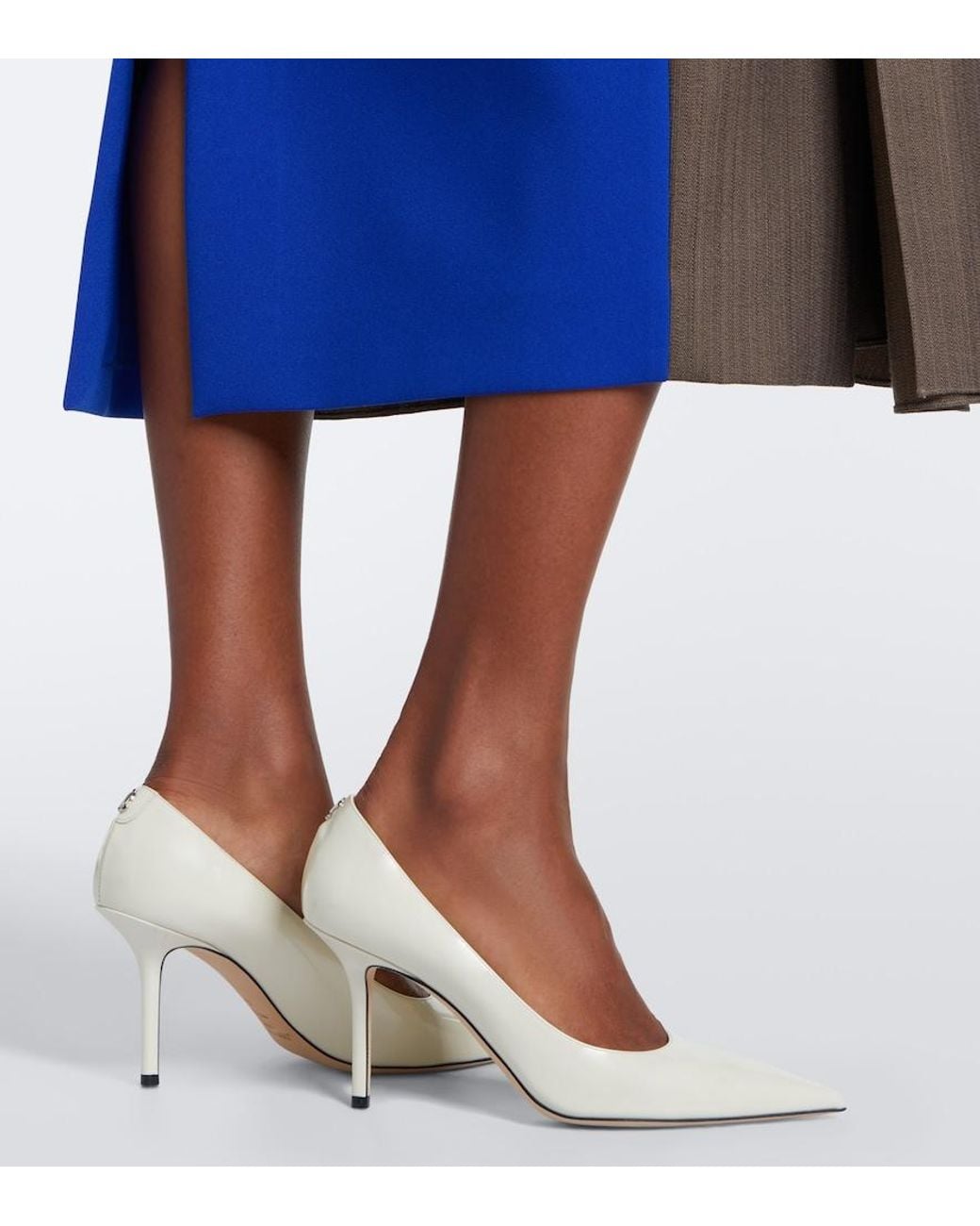 Jimmy Choo White Love 85 Leather Pumps
