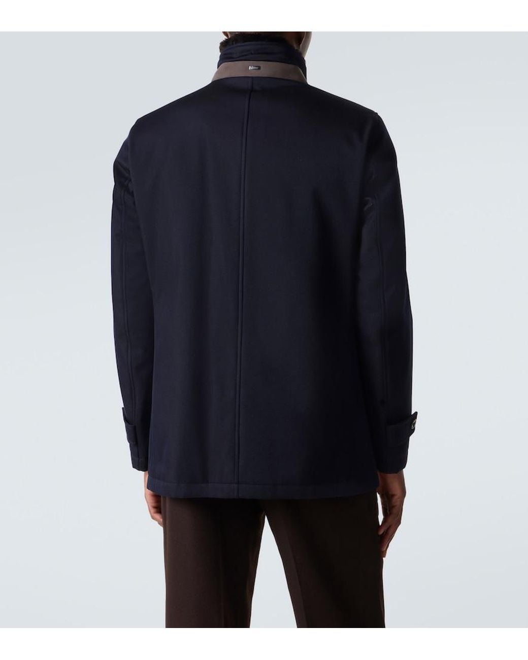 Herno Blue Virgin Wool Jacket for men