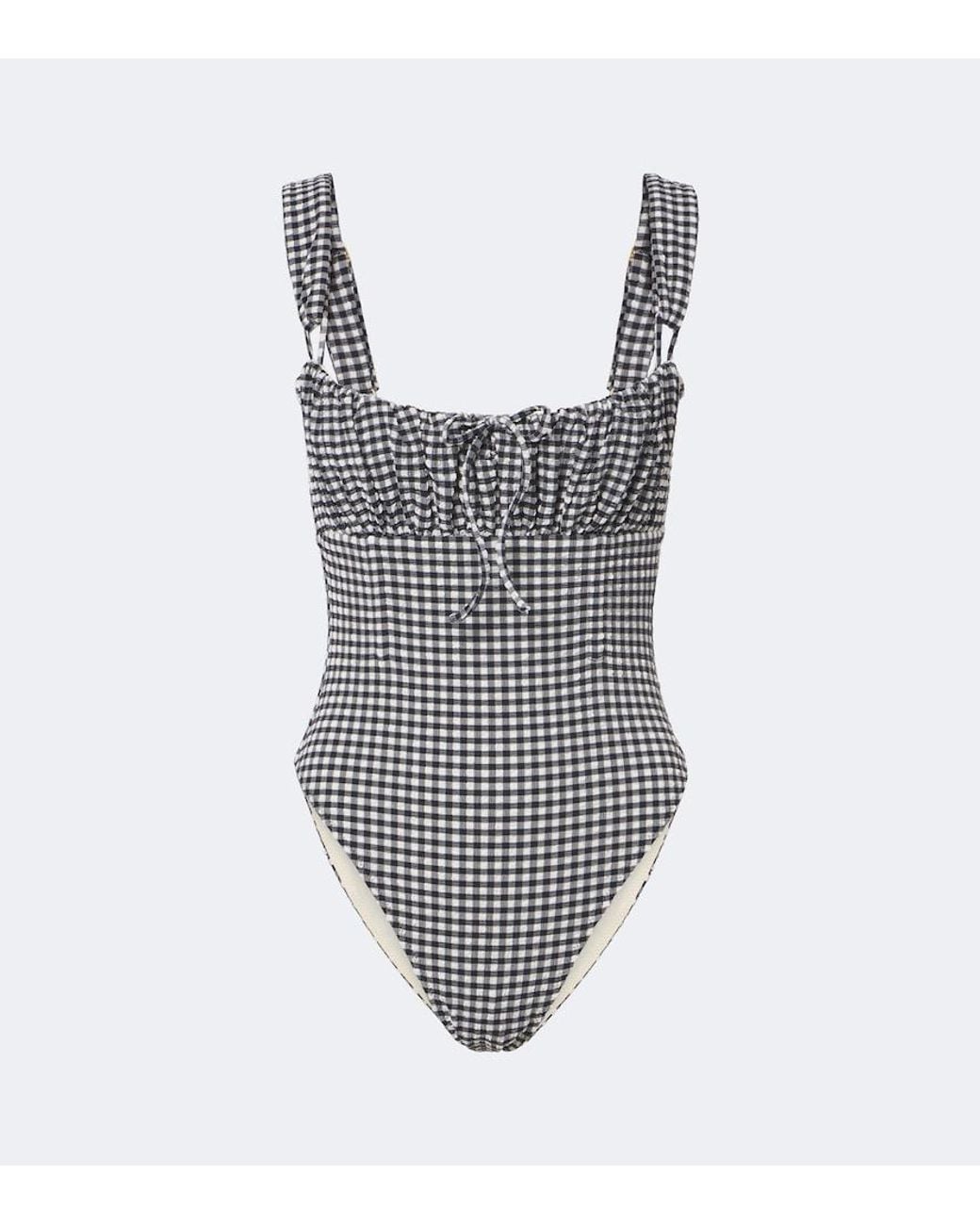 Montce White Victoria Gingham Swimsuit