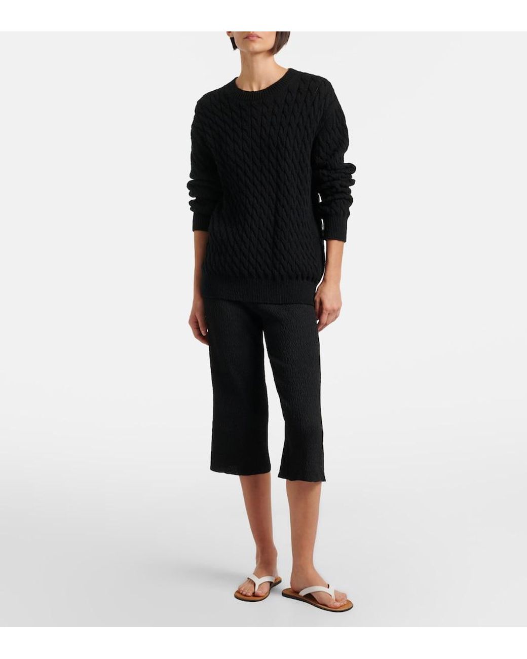 The Row Black Omero Silk Culottes