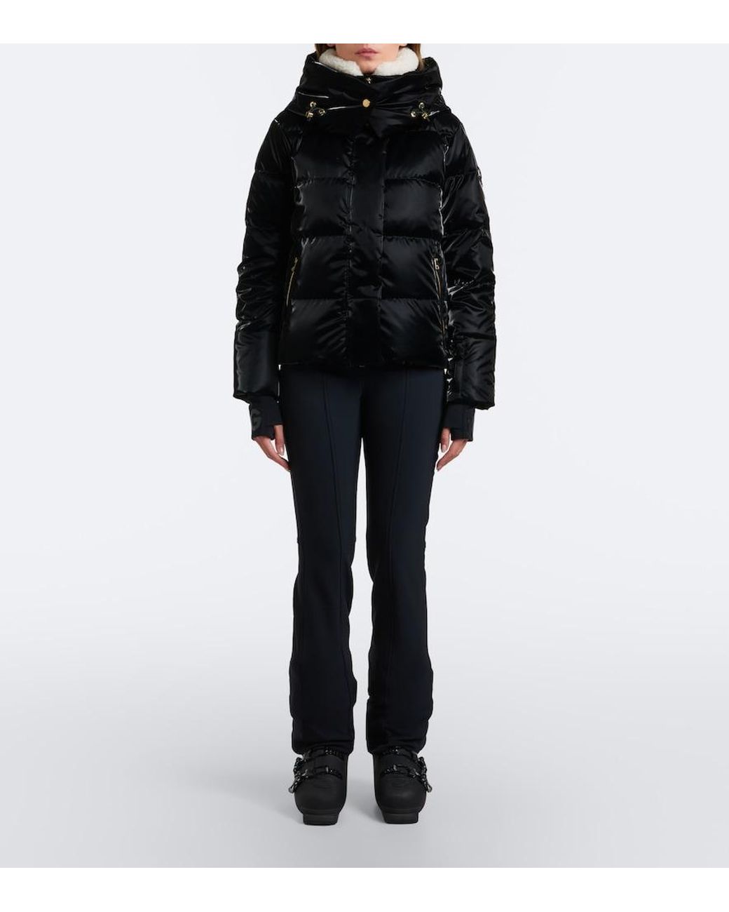 Bogner Black Naia Hooded Down Ski Jacket