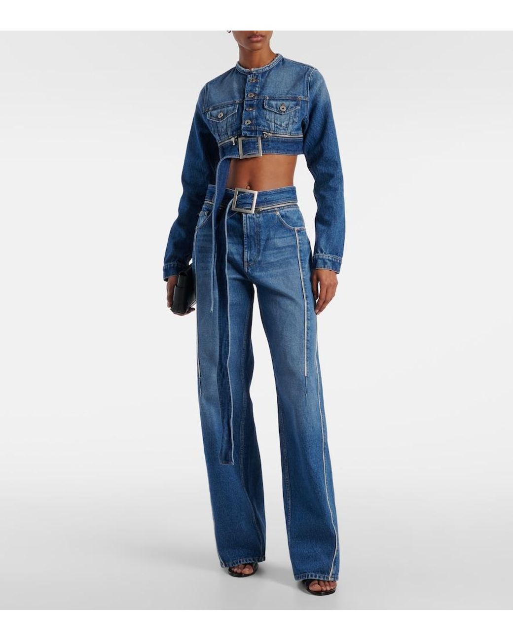 Jean Paul Gaultier Blue Cropped Denim Jacket