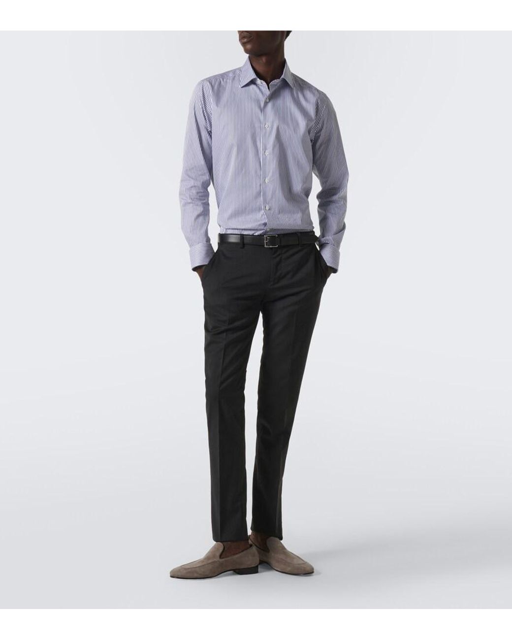 Manolo Blahnik Gray Truro Suede Loafers for men