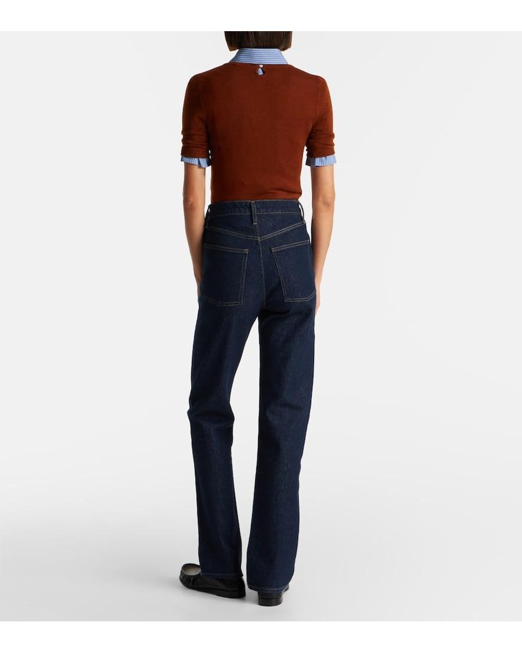 Agolde Blue 90's Pinch Waist High-Rise Straight Jeans
