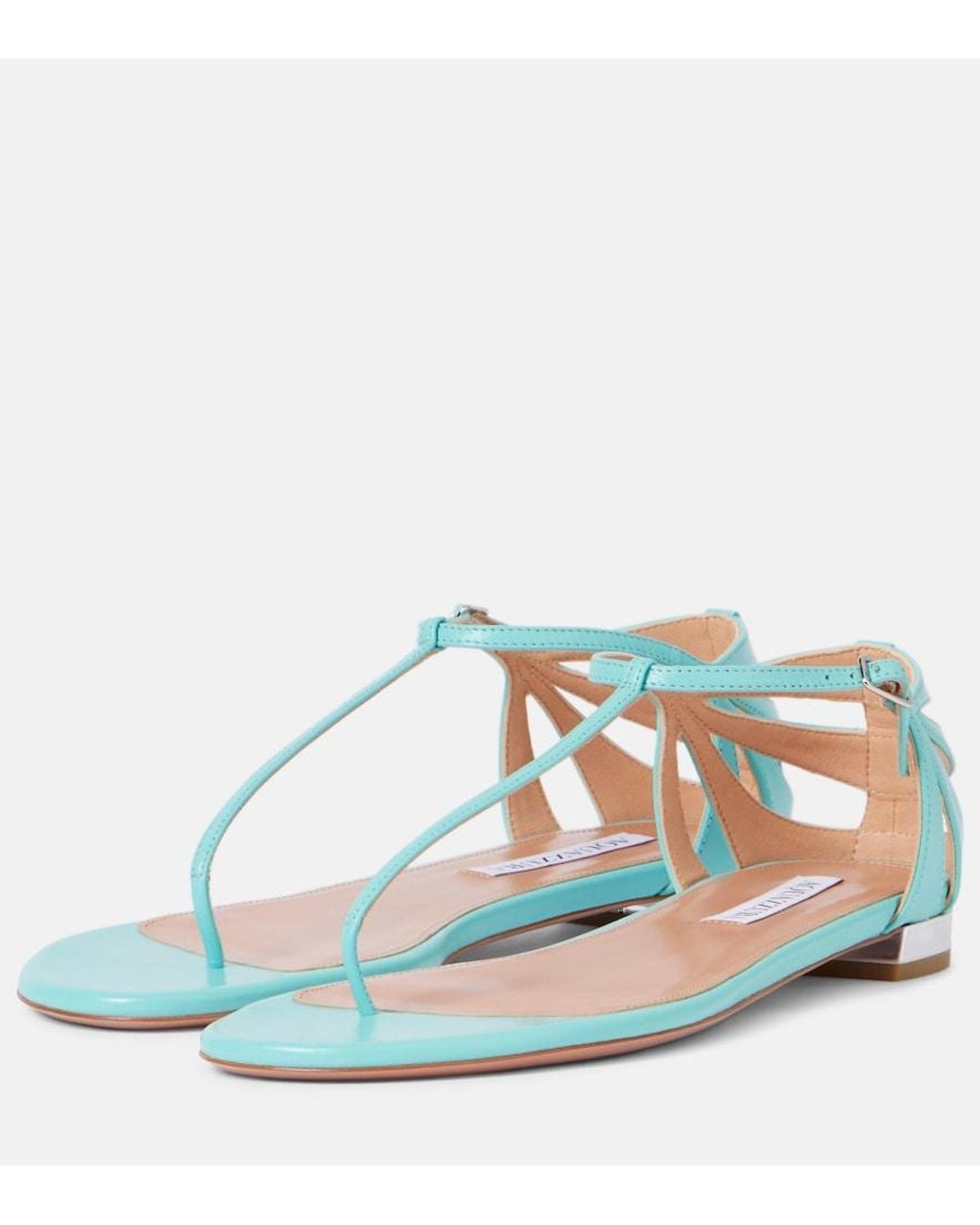 Aquazzura Blue Leather Sandals