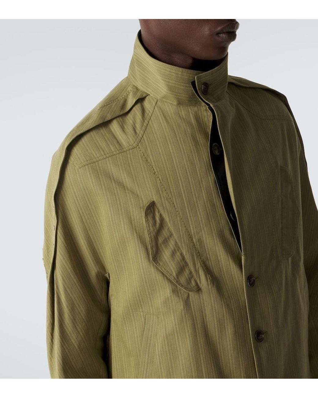 Kiko Kostadinov Green Egreta Stiped Cotton-Blend Jacket for men