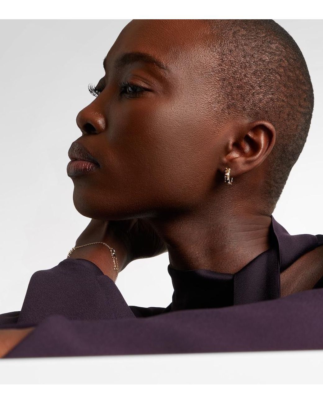 Yvonne L on Plumetis 9Kt Hoop Earrings With Diamonds In Metallic Lyst