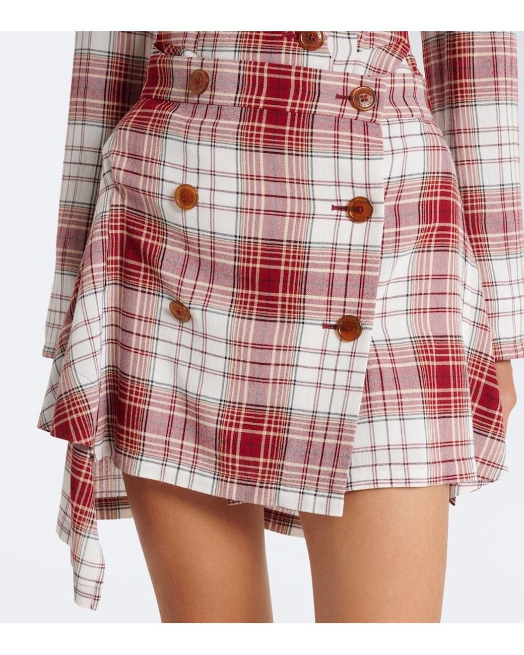 Vivienne Westwood Red Marta Tartan Crepe Miniskirt