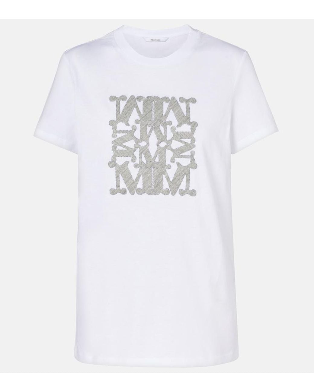 Max Mara White Bravo Printed Cotton T-Shirt