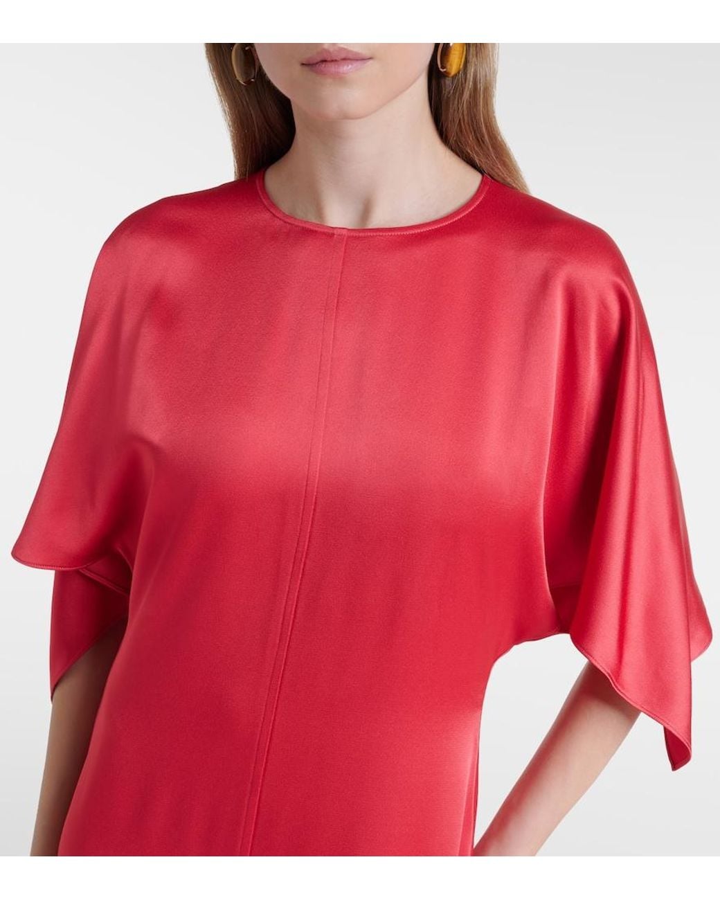 Stella McCartney Red Open-Back Satin Gown